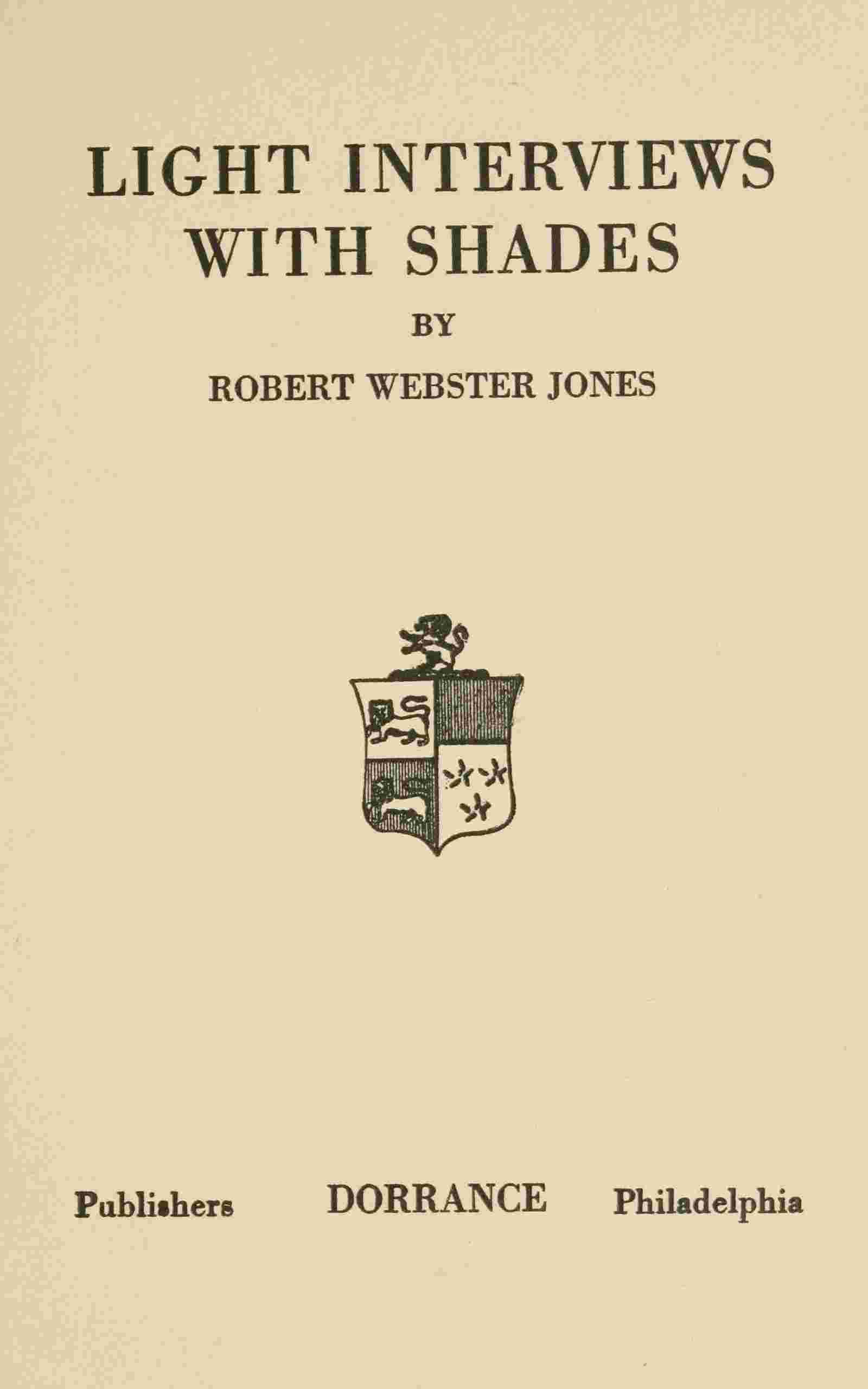 Light interviews with shades cover
