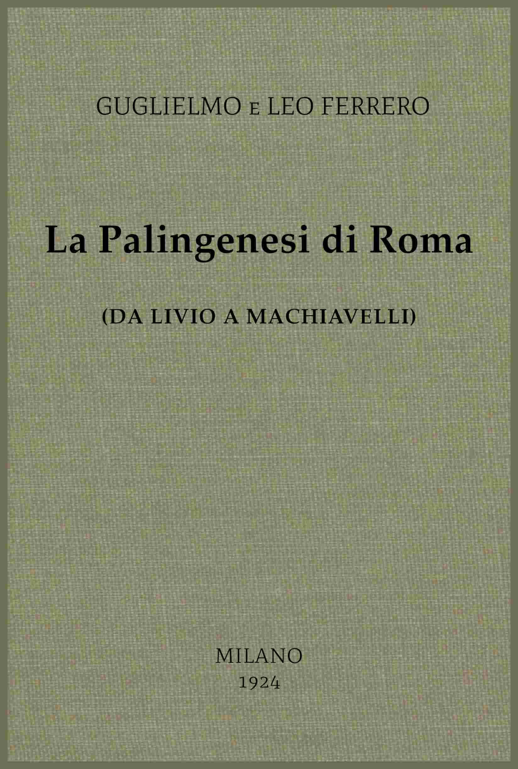 La Palingenesi di Roma cover