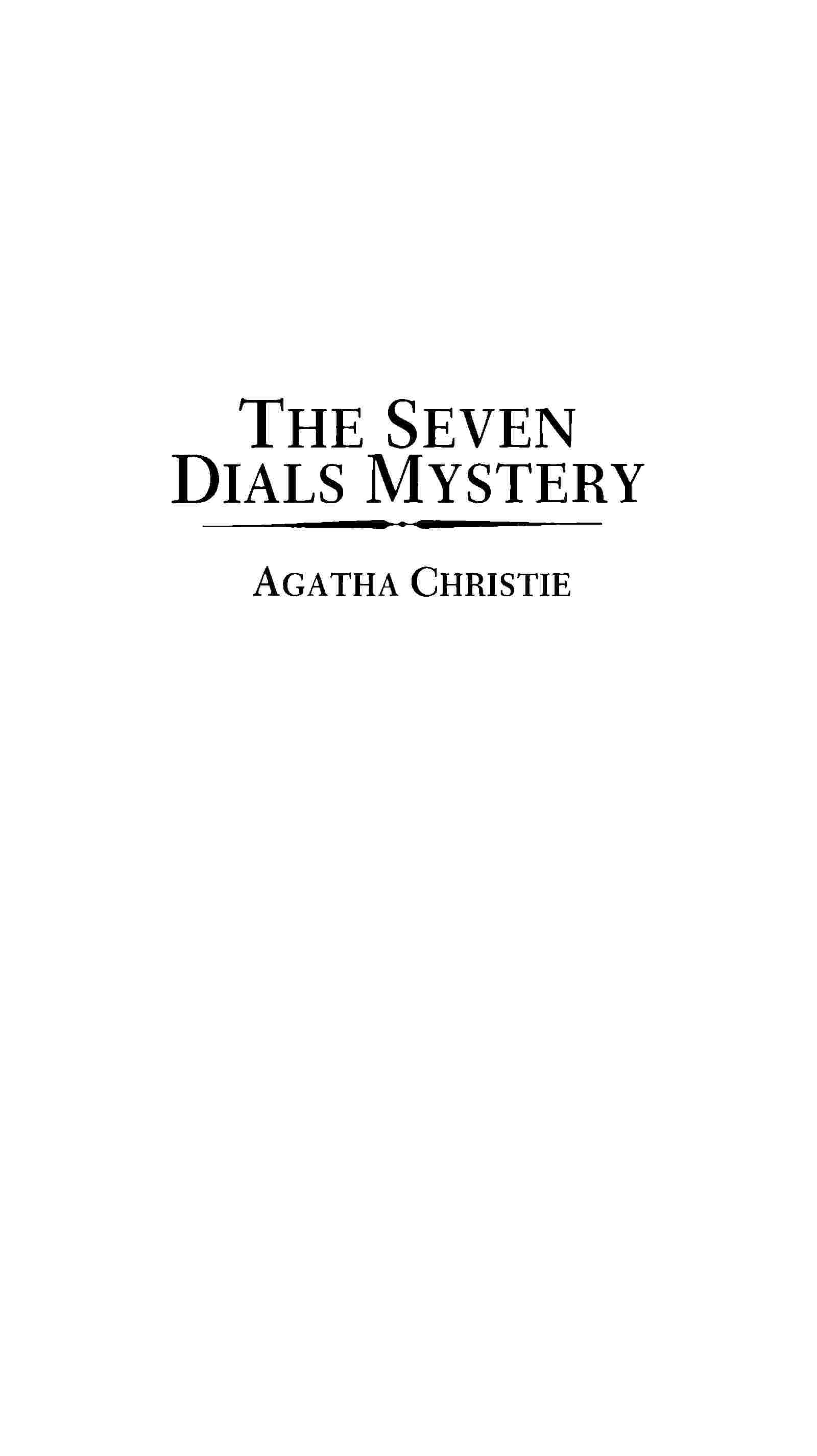 The Seven Dials mystery cover