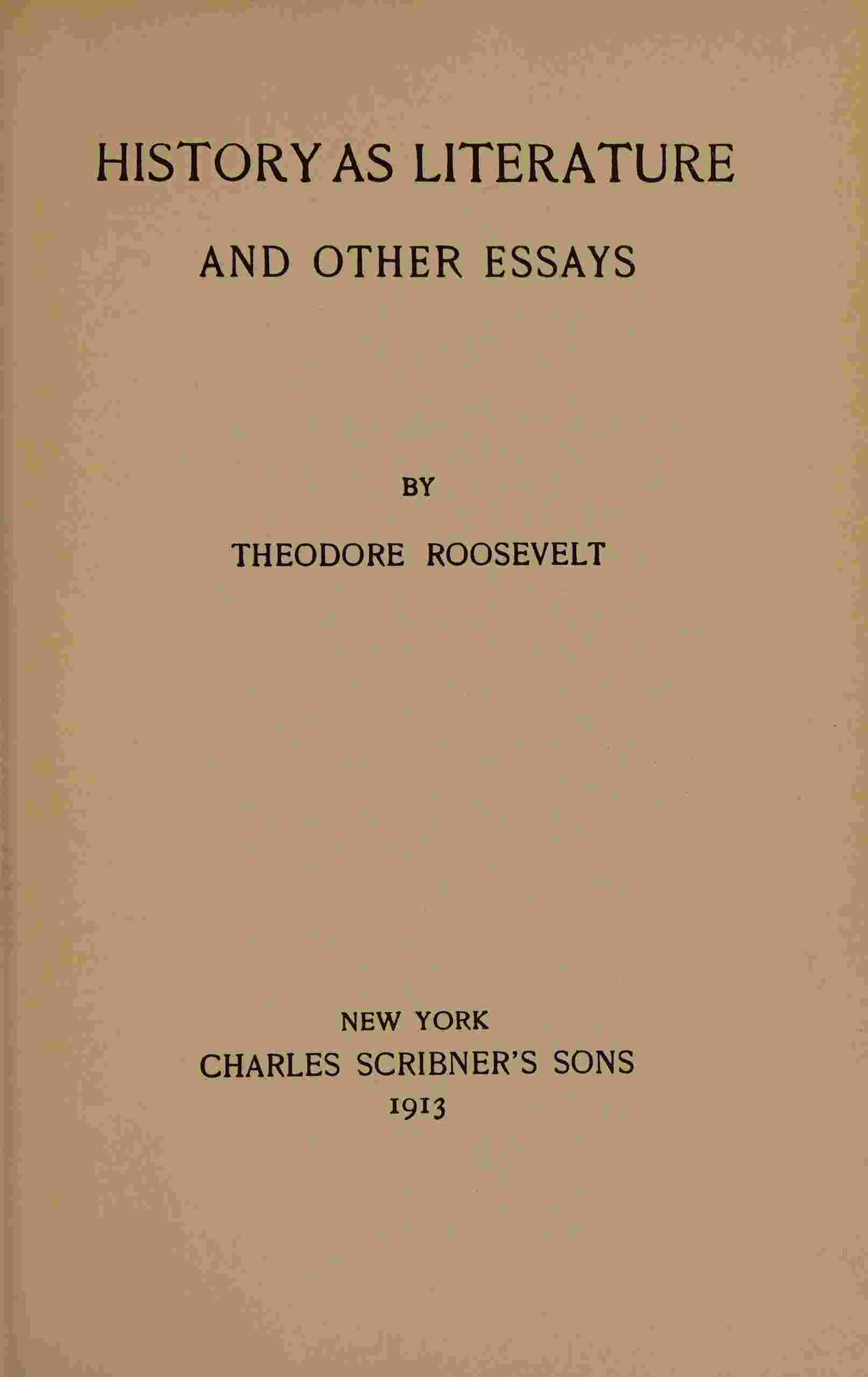 History as literature, and other essays cover