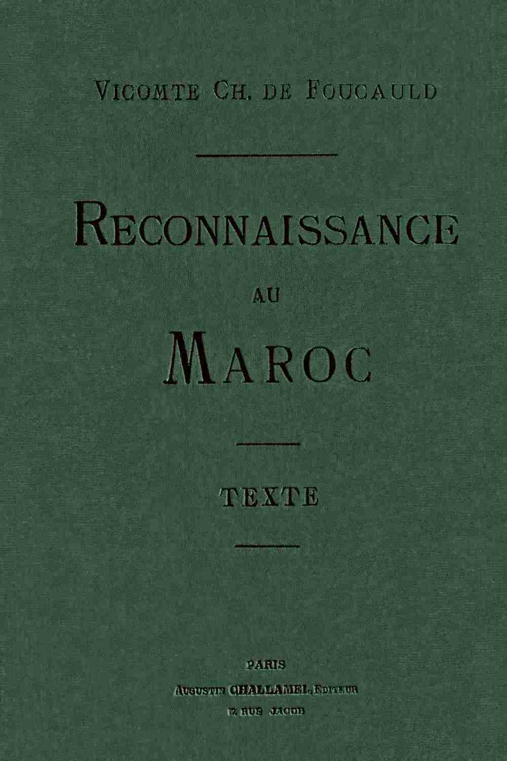 Reconnaissance au Maroc, 1883-1884 (Texte) cover