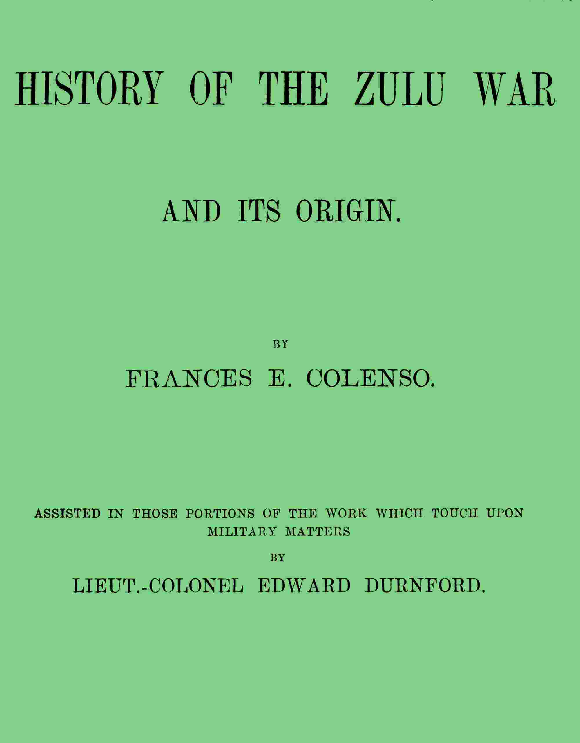 History of the Zulu war and its origin cover
