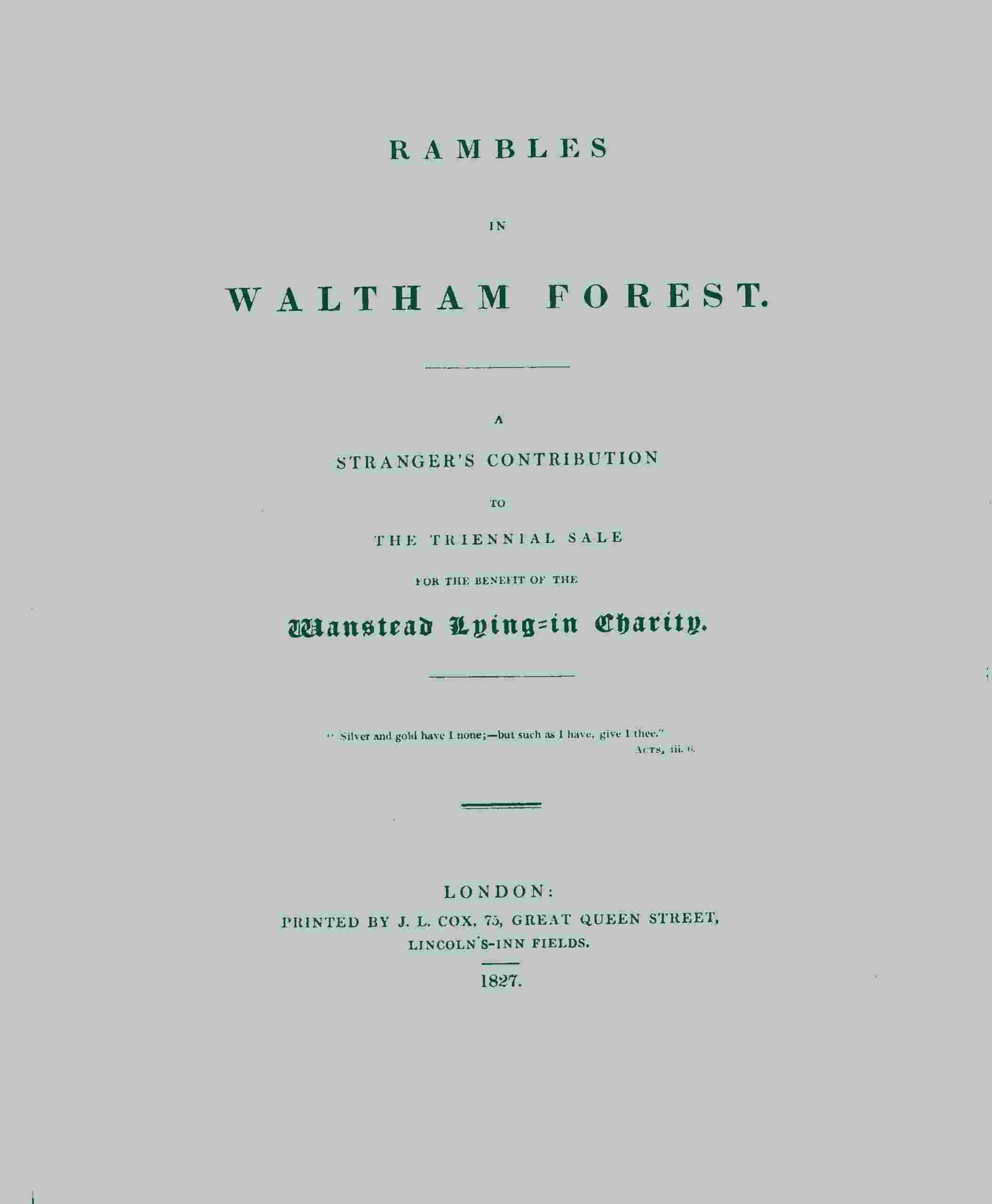 Rambles in Waltham Forest cover