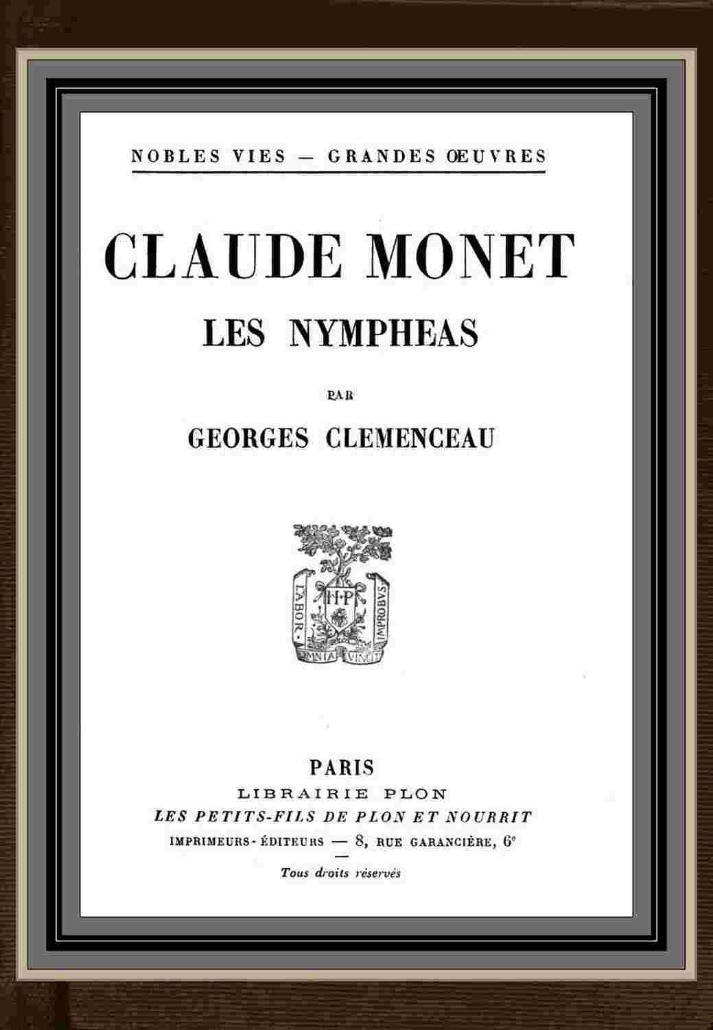 Claude Monet; les Nympheas cover