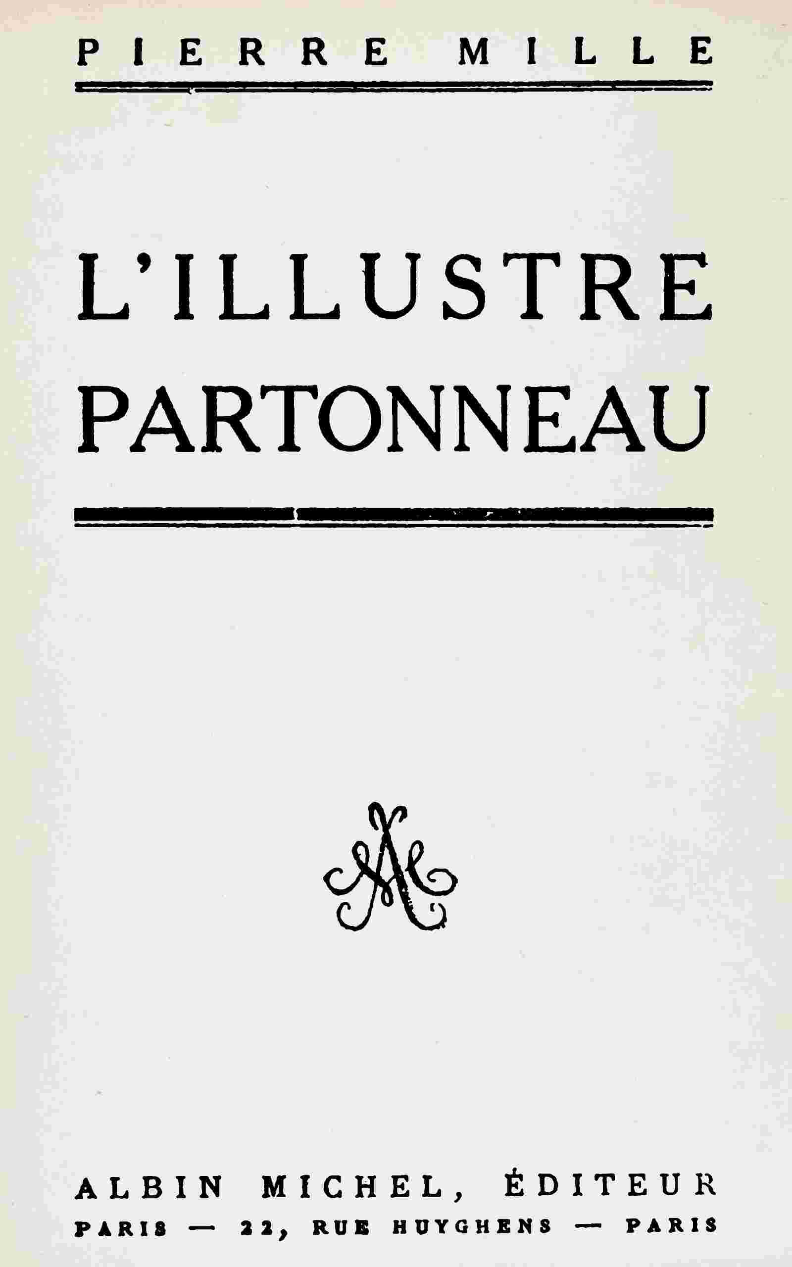 L'illustre Partonneau cover