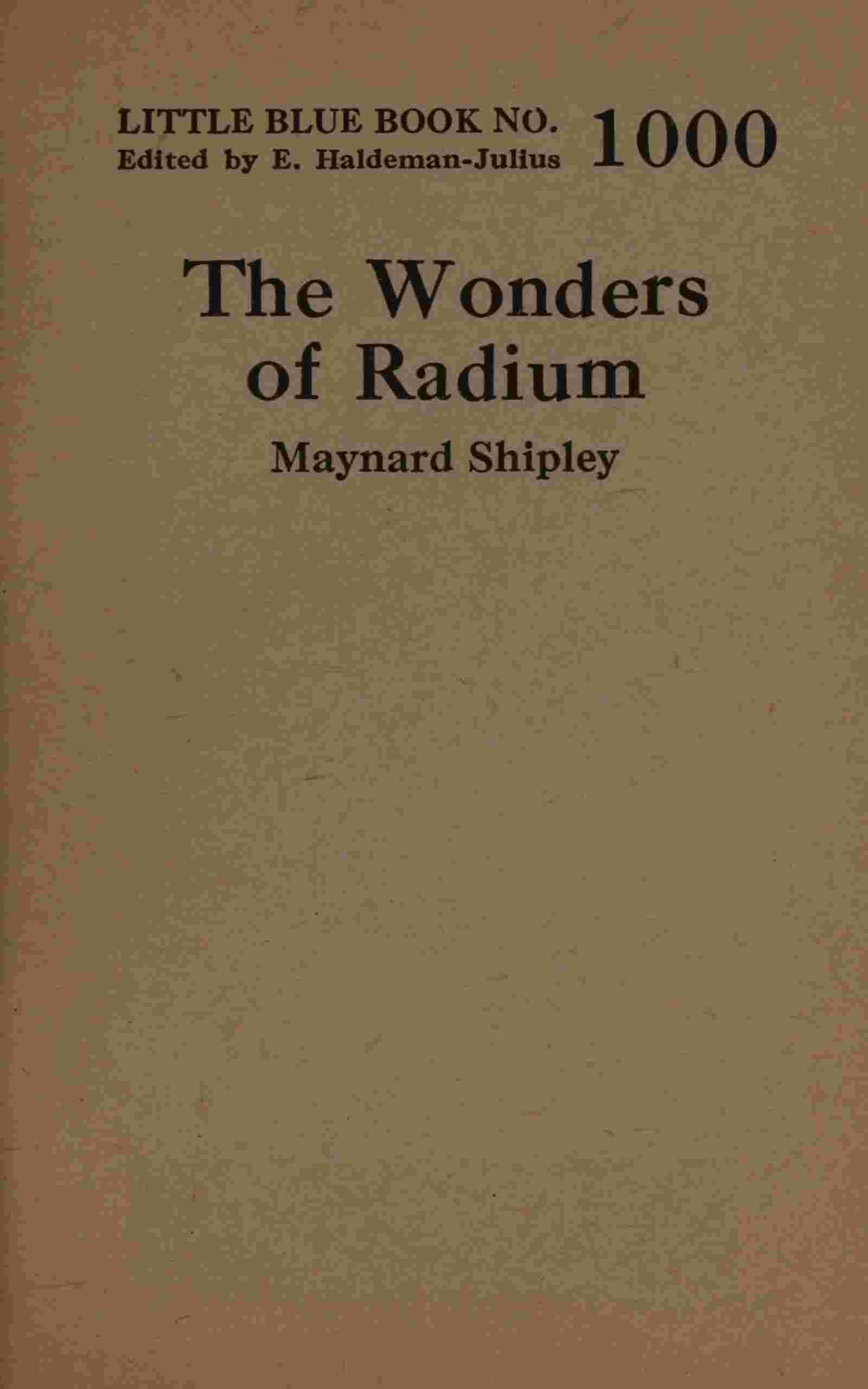 The wonders of radium cover