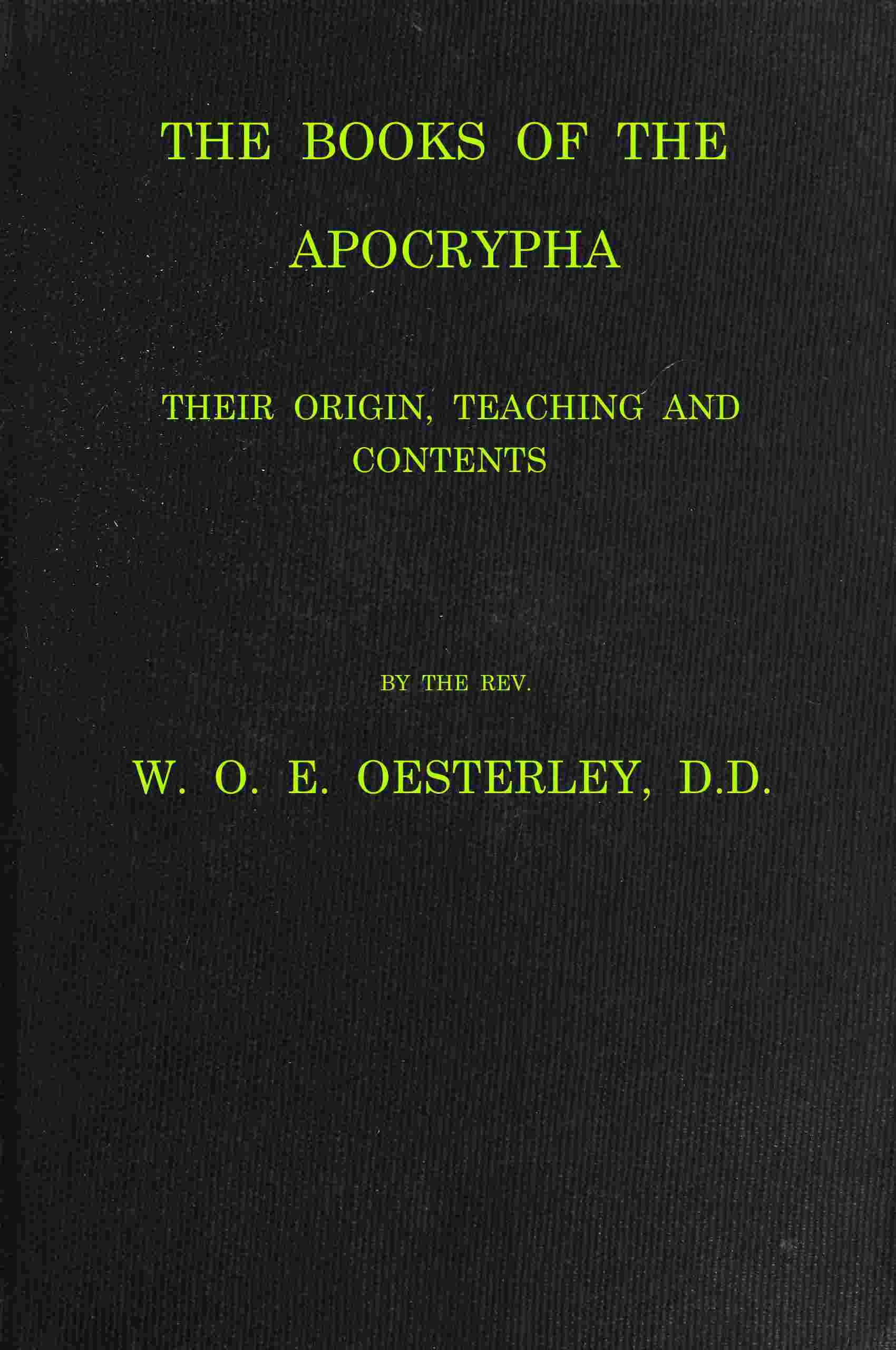 The books of the Apocrypha cover