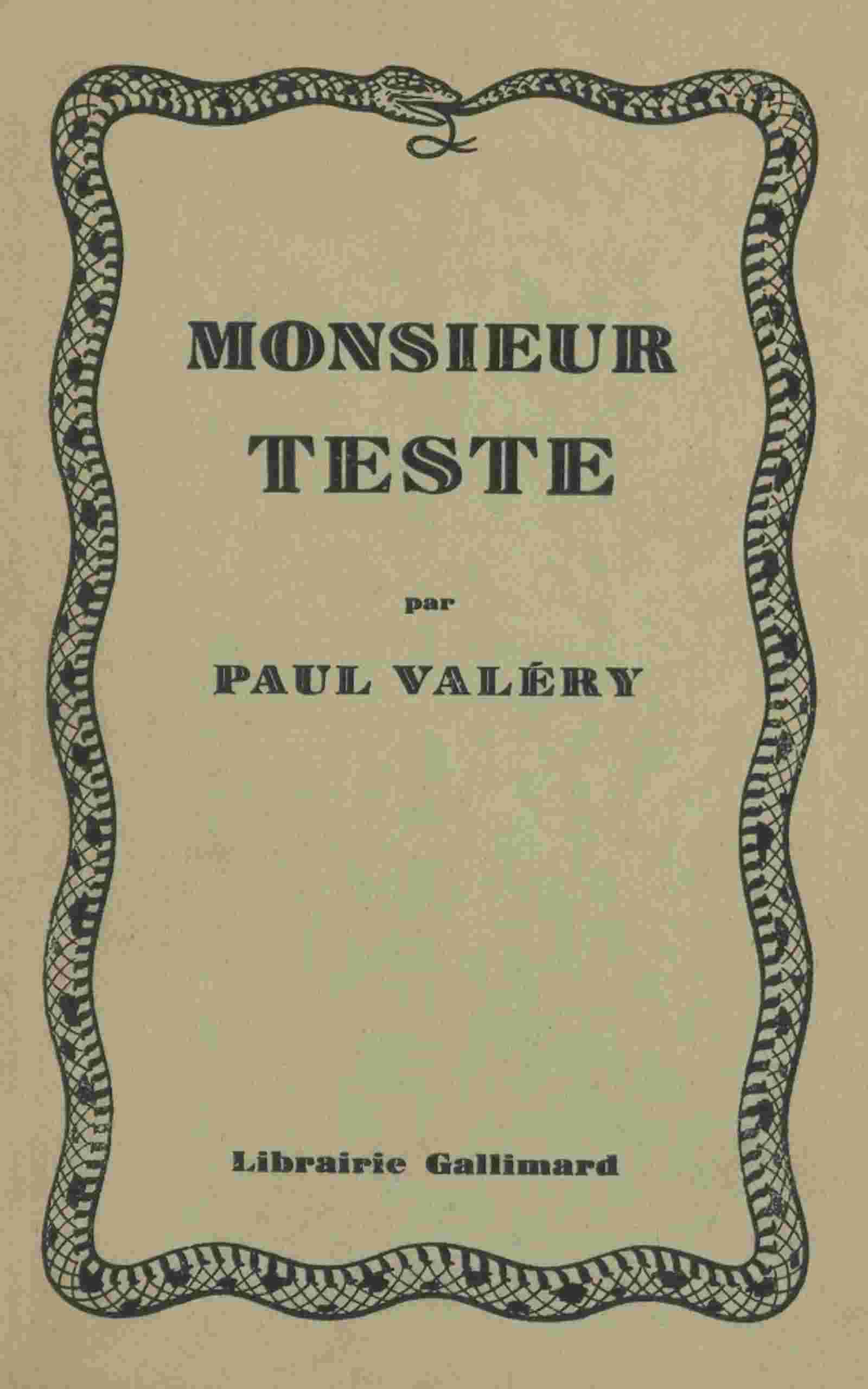 Monsieur Teste cover