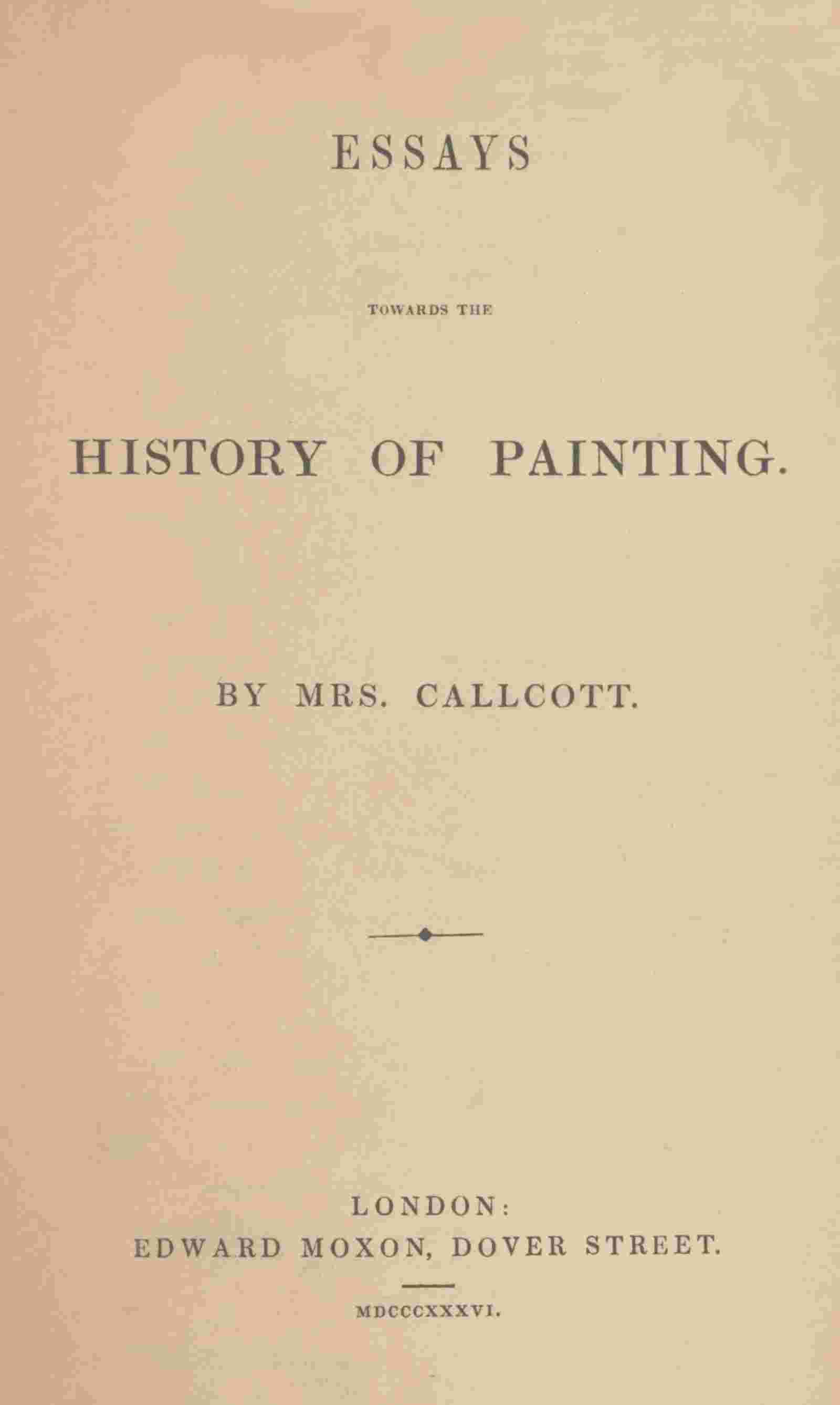 Essays towards the history of painting cover
