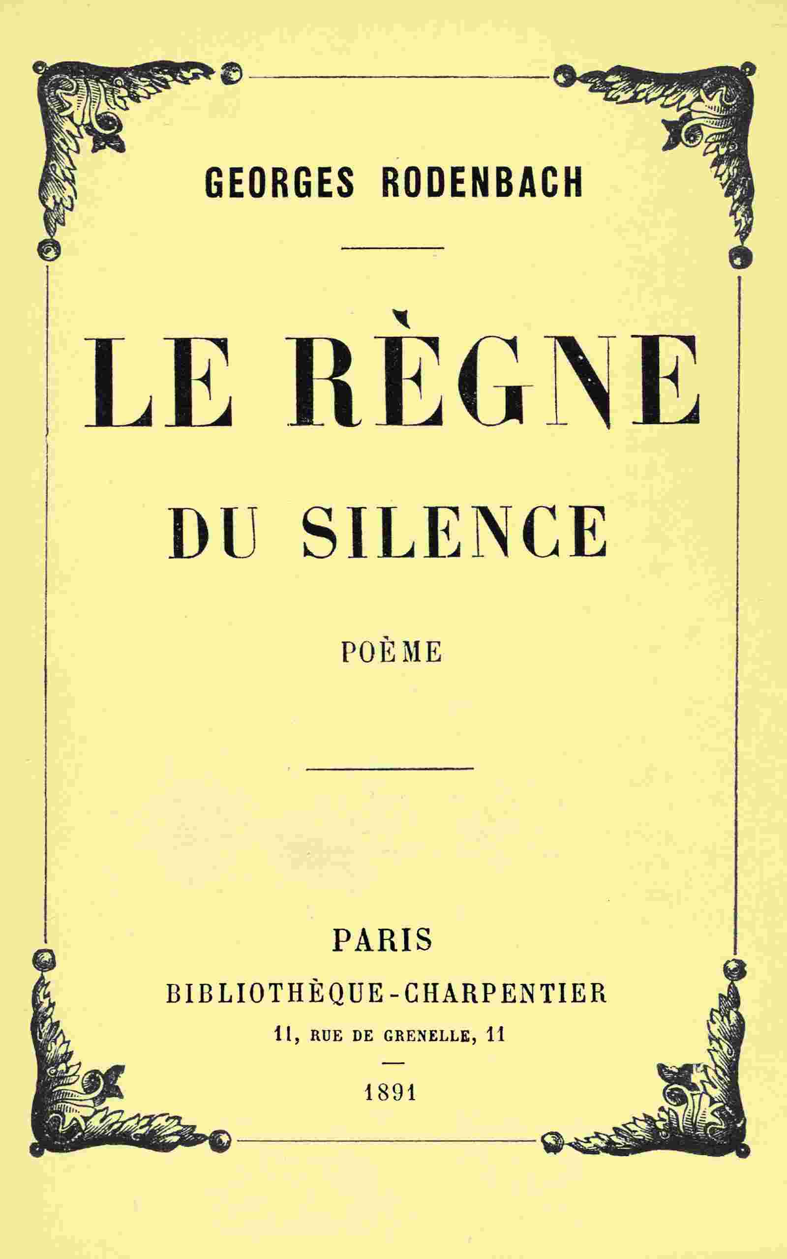 Le règne du silence cover