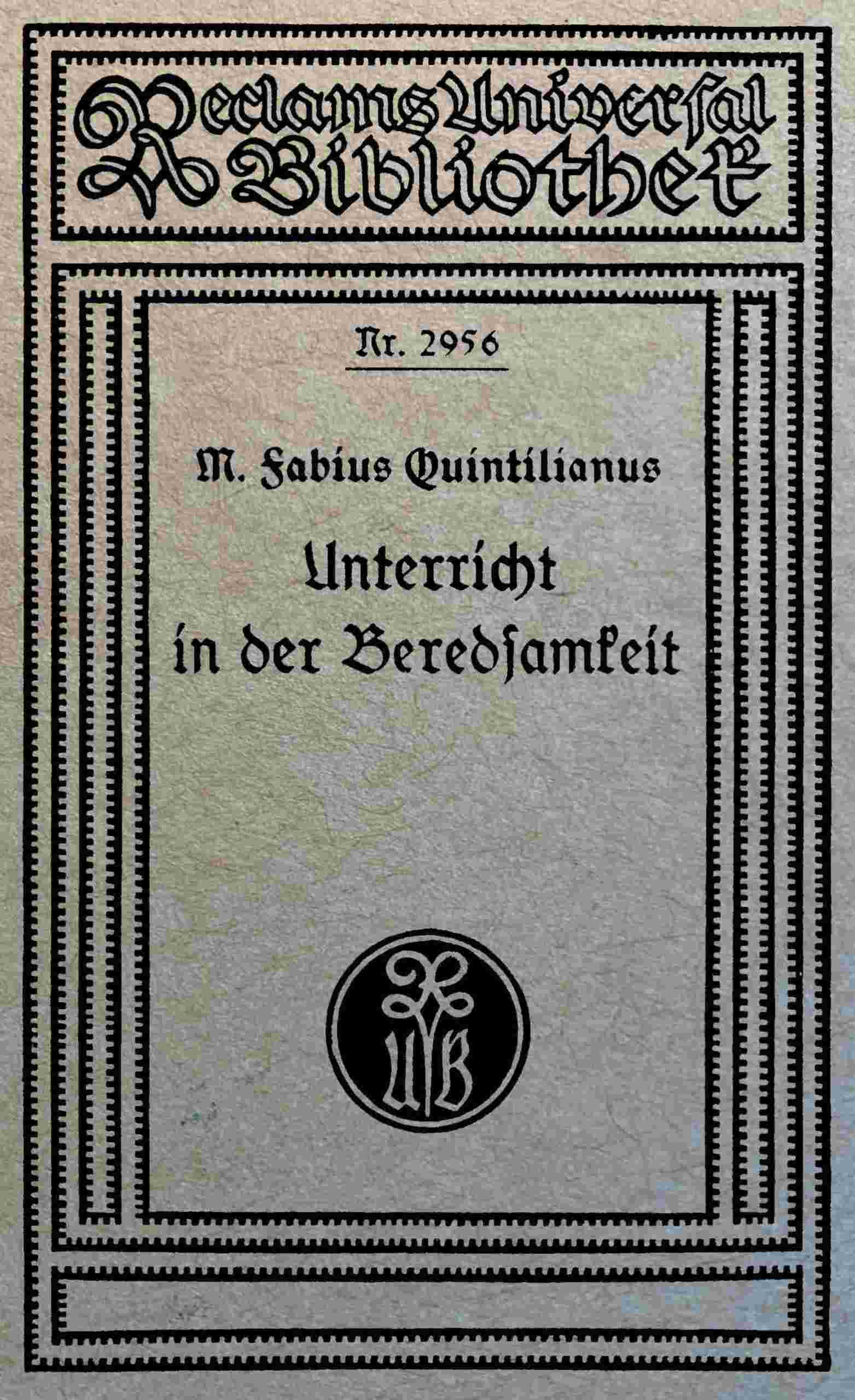 Unterricht in der Beredsamkeit cover