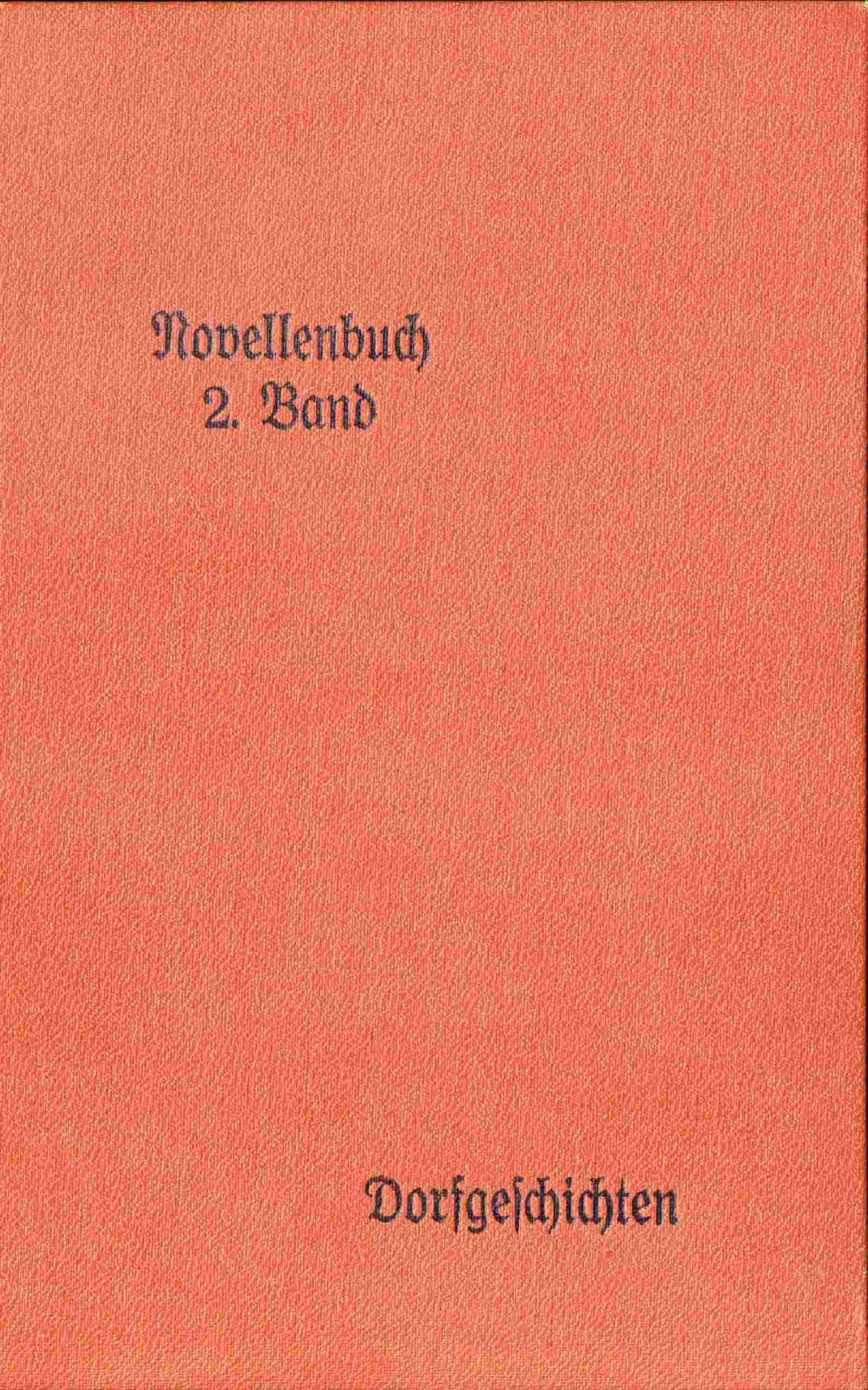 Novellenbuch, 2. Band: Dorfgeschichten cover