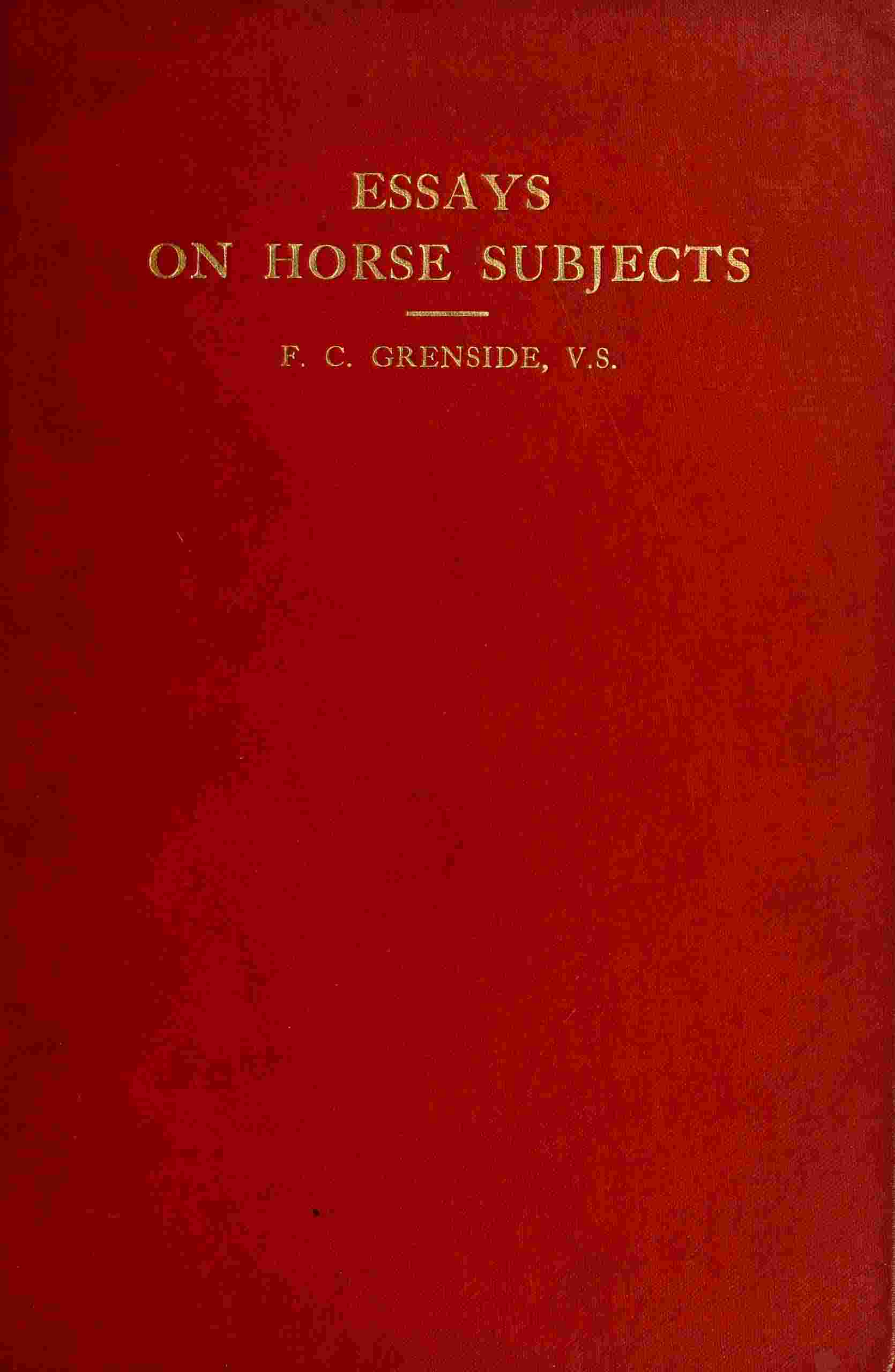Essays on horse subjects cover