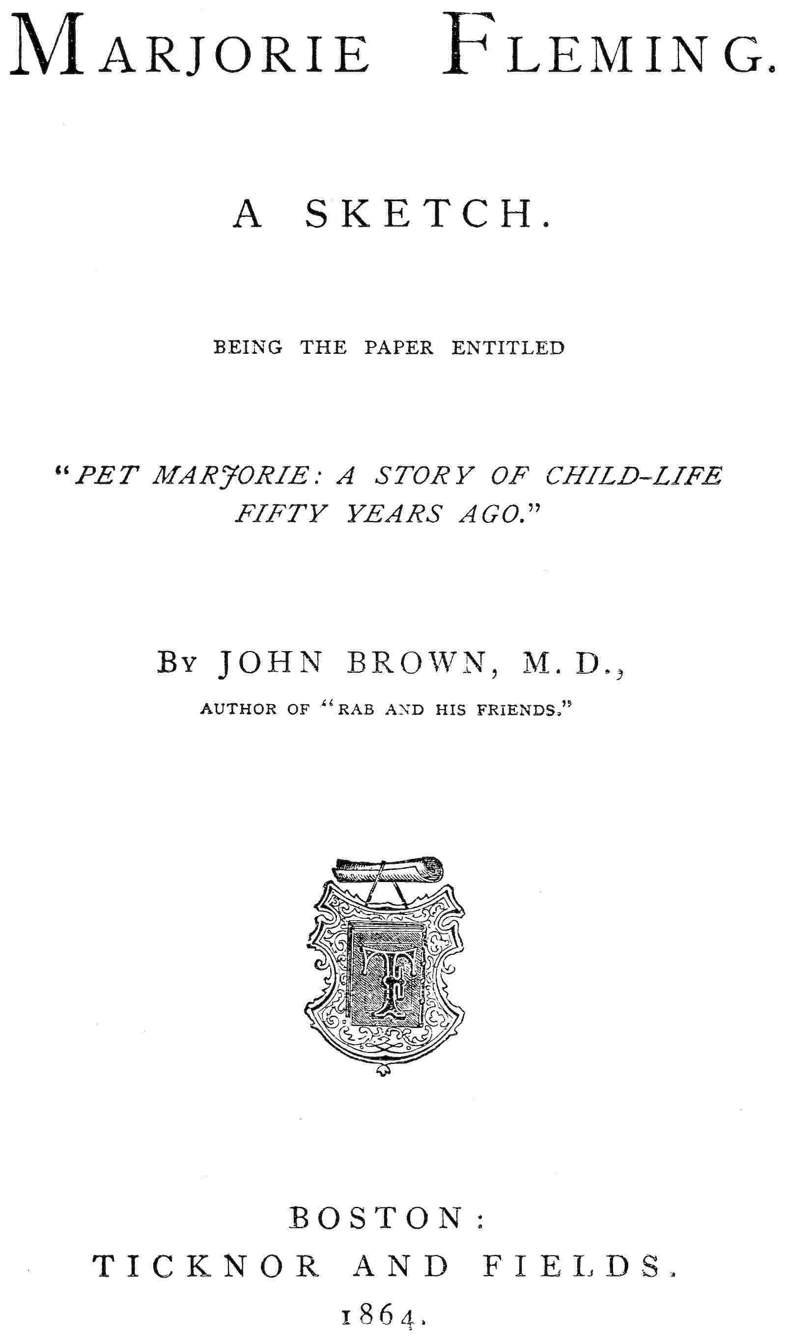 Marjorie Fleming cover