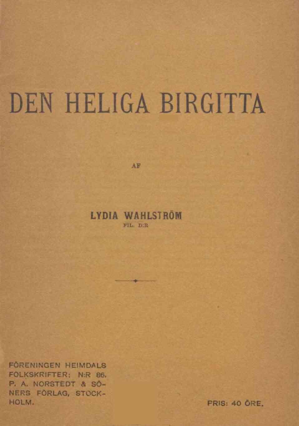 Den heliga Birgitta cover