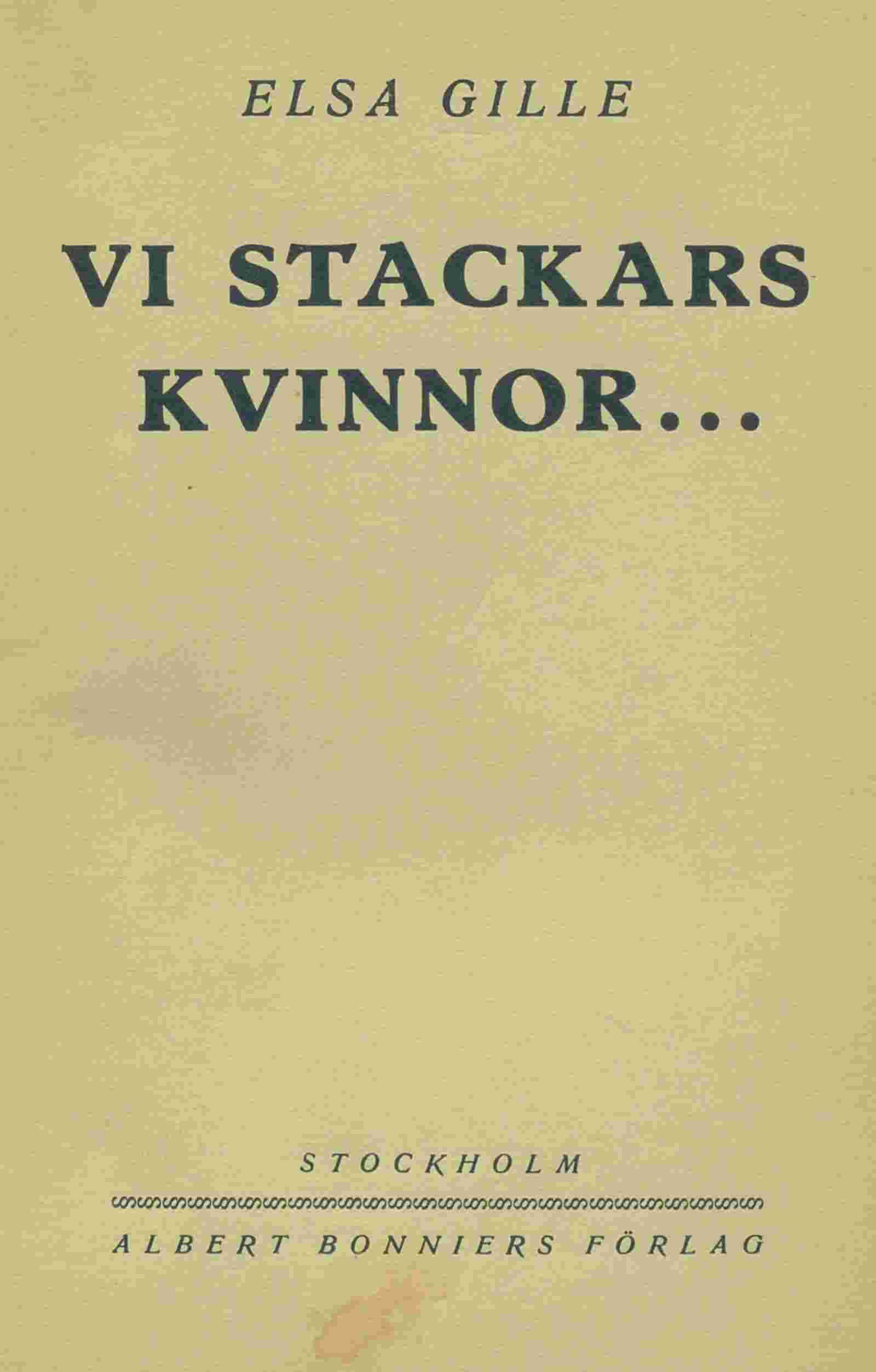 Vi stackars kvinnor ... cover