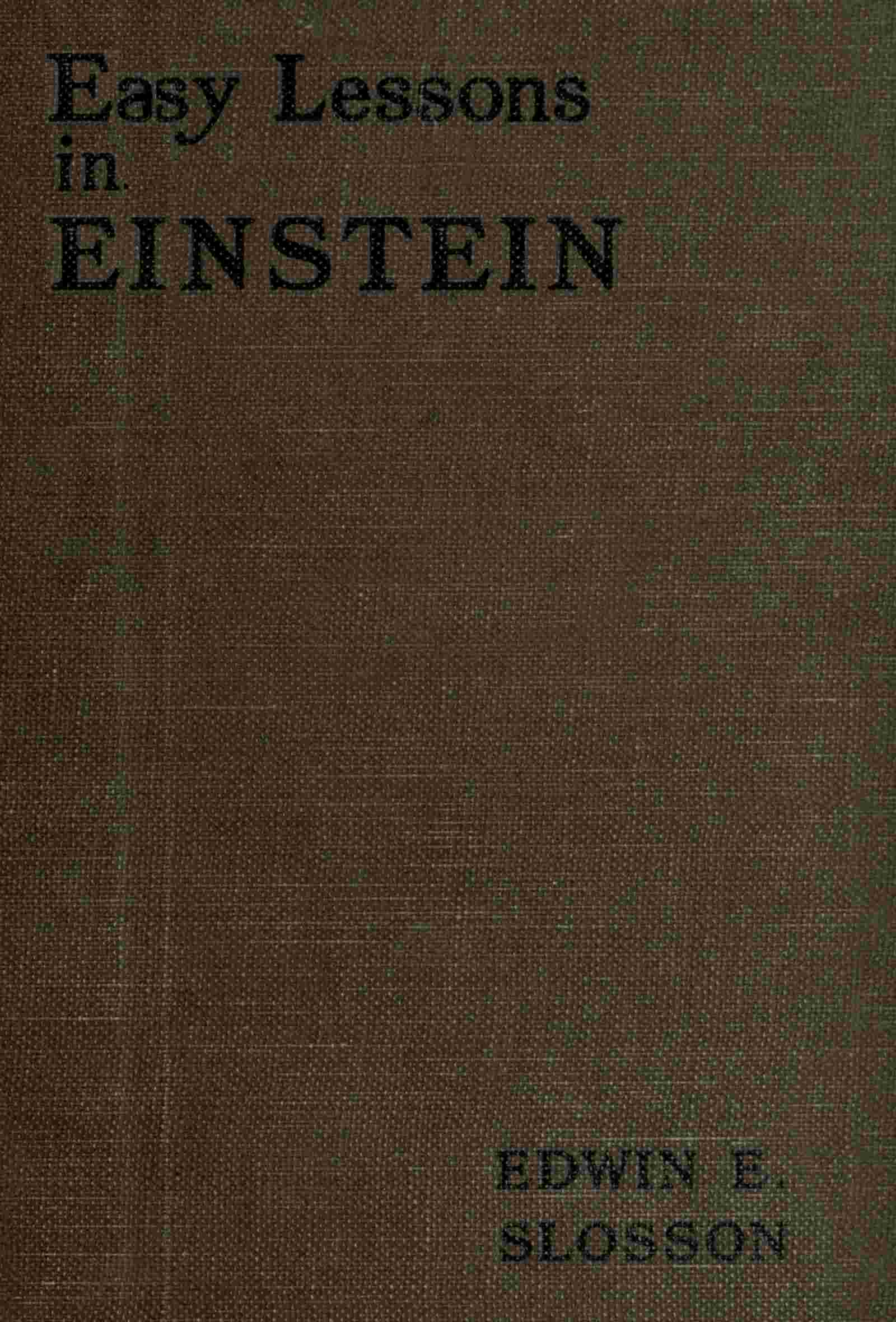 Easy lessons in Einstein cover
