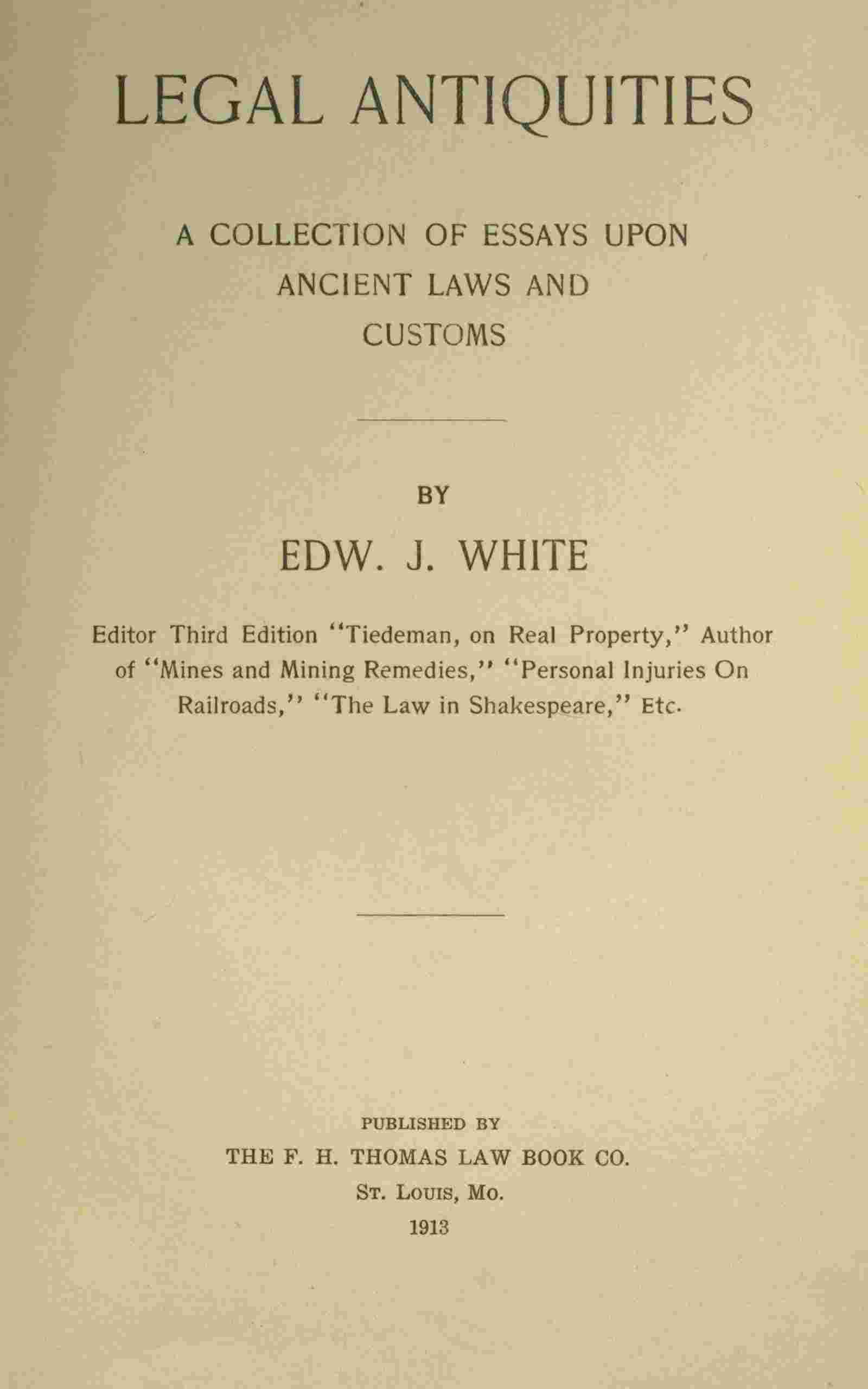 Legal antiquities cover