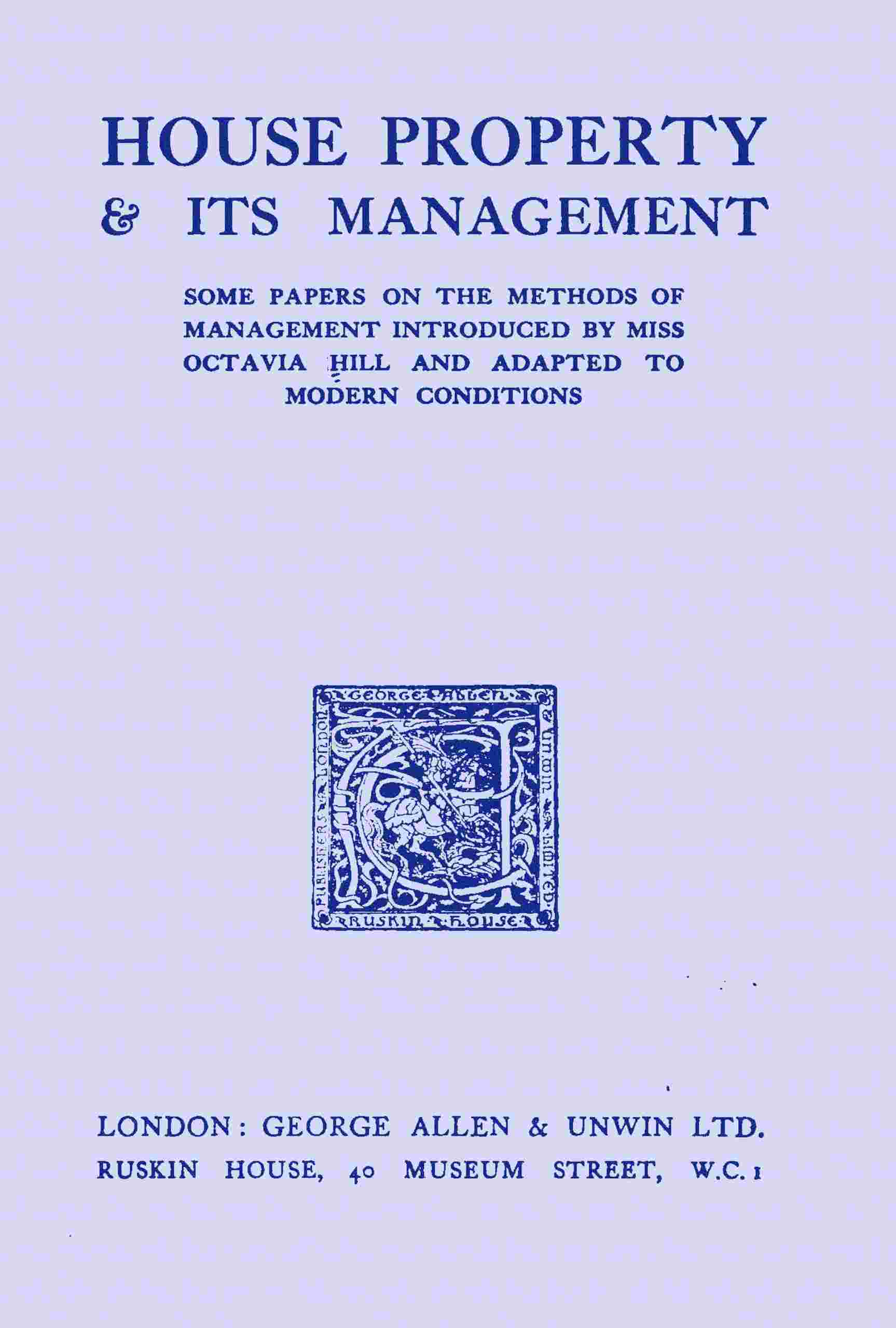 House property & its management cover