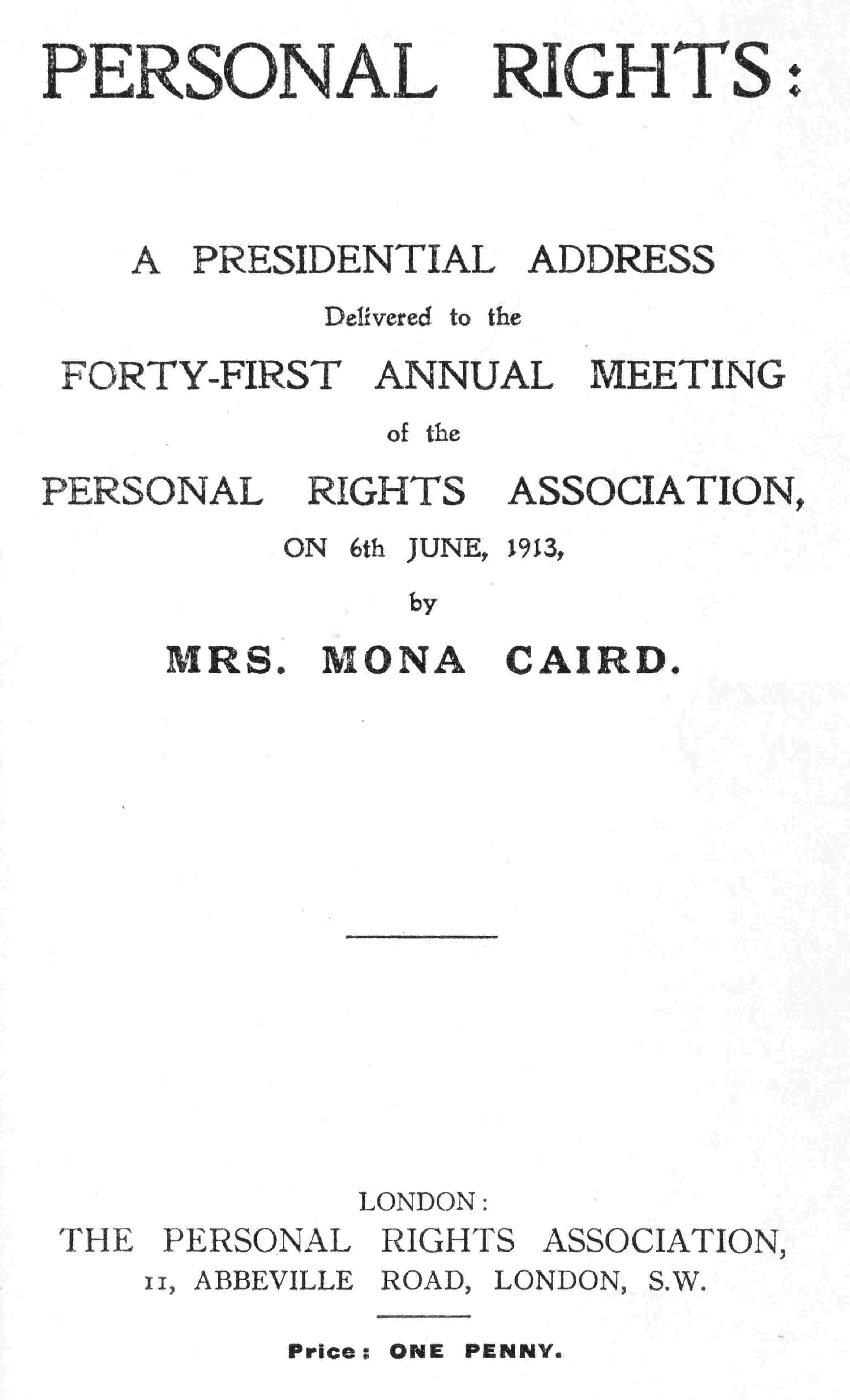 Personal rights cover