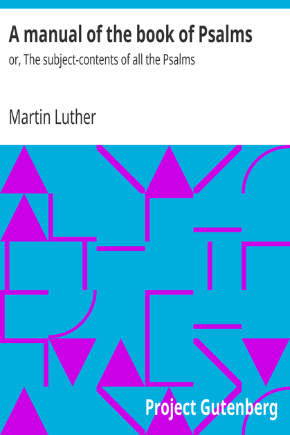 A manual of the book of Psalms cover