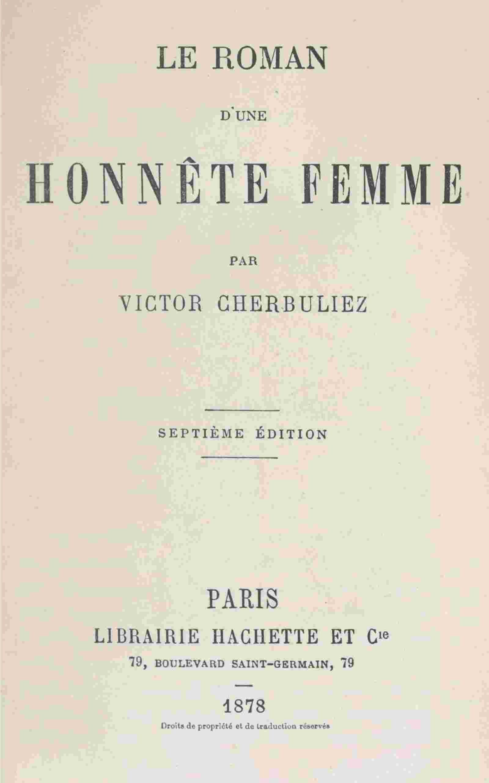 Le roman d'une honnête femme cover