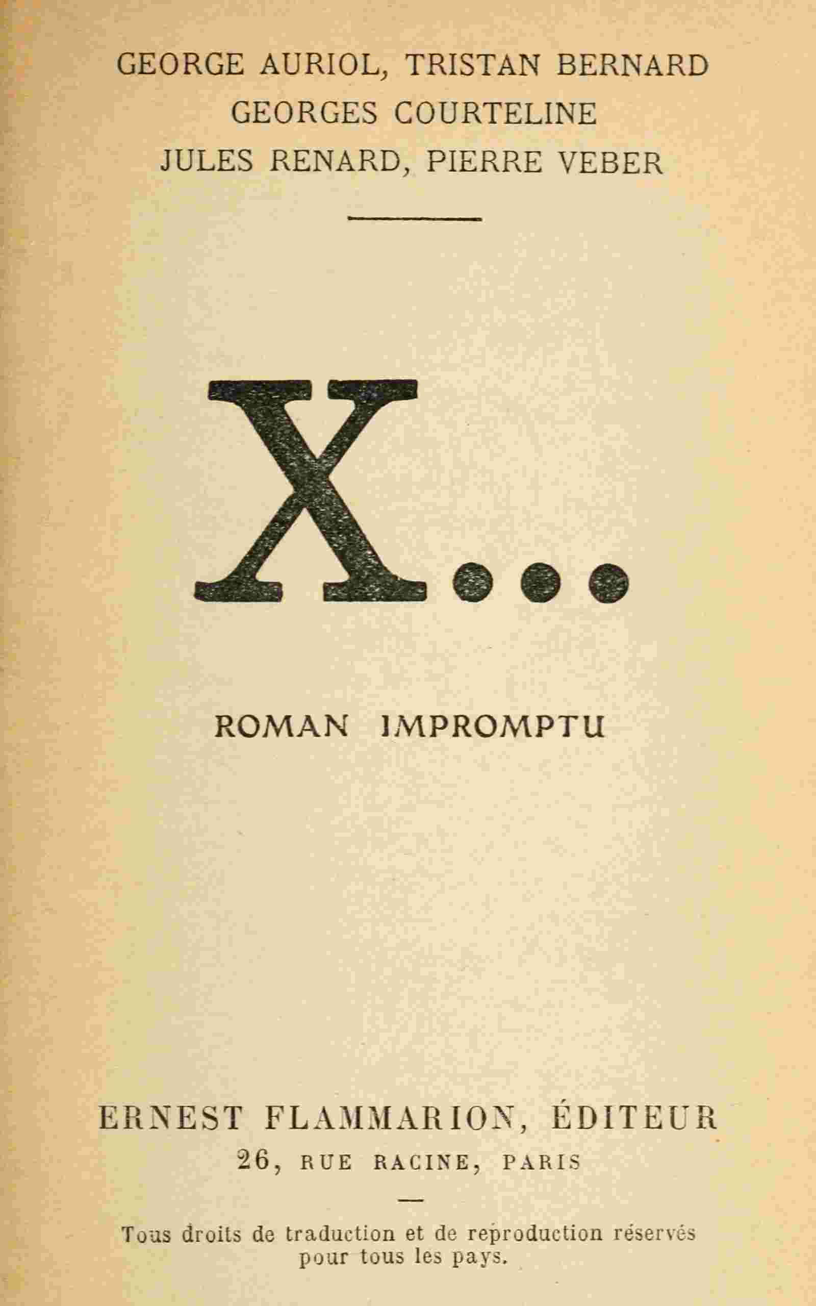 X... Roman impromptu cover