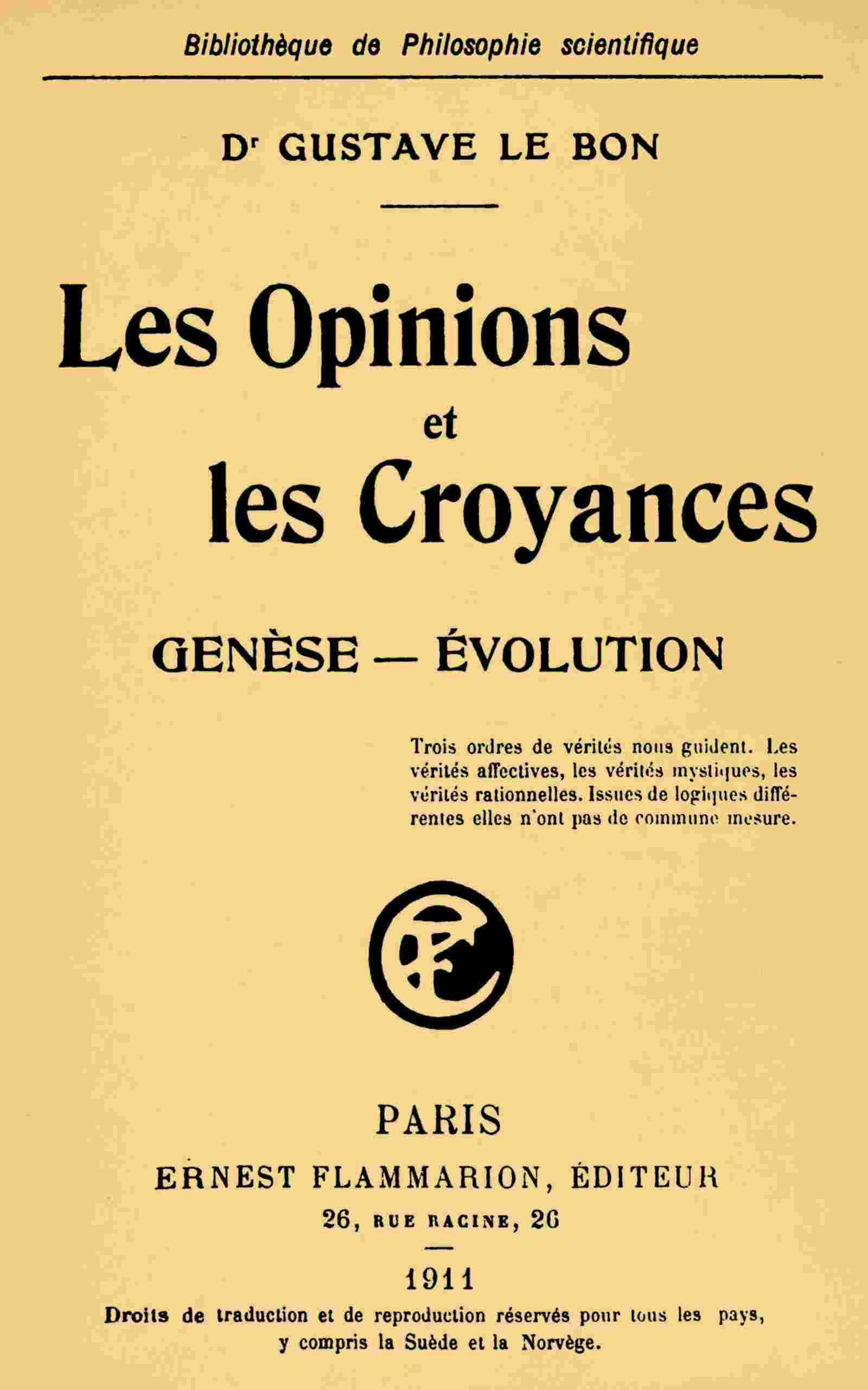Les opinions et les croyances cover