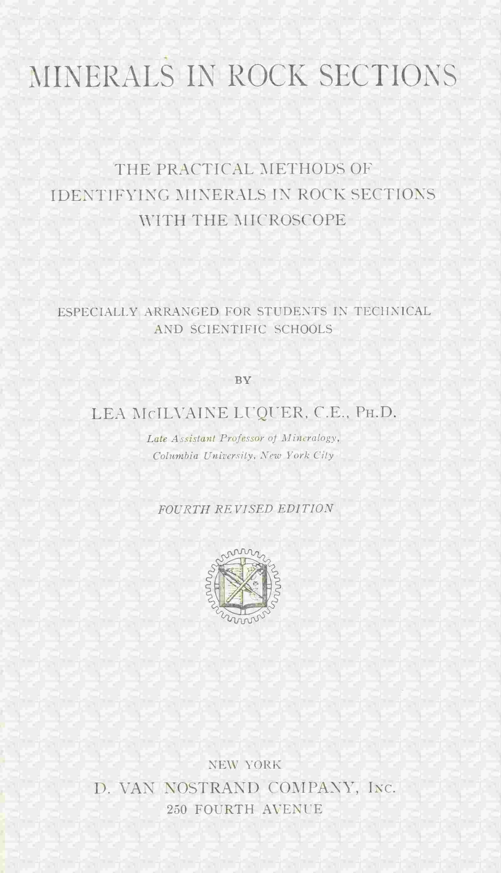 Minerals in rock sections cover