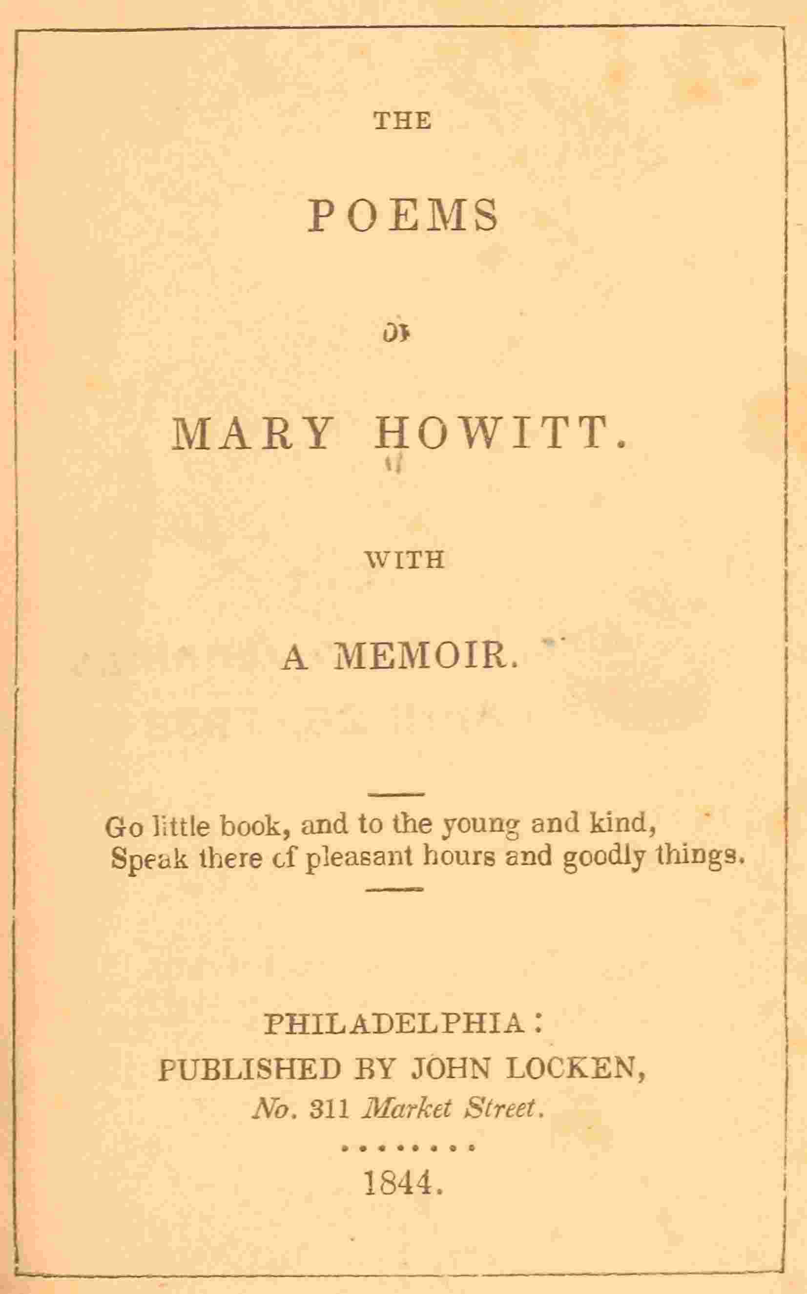 The poems of Mary Howitt cover