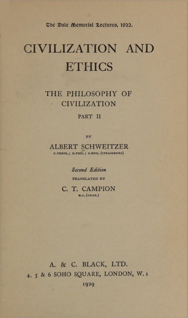 Civilization and ethics cover