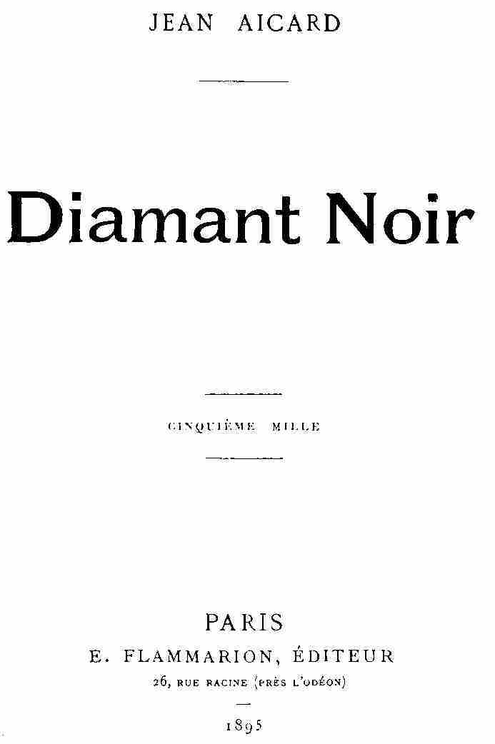 Diamant noir cover
