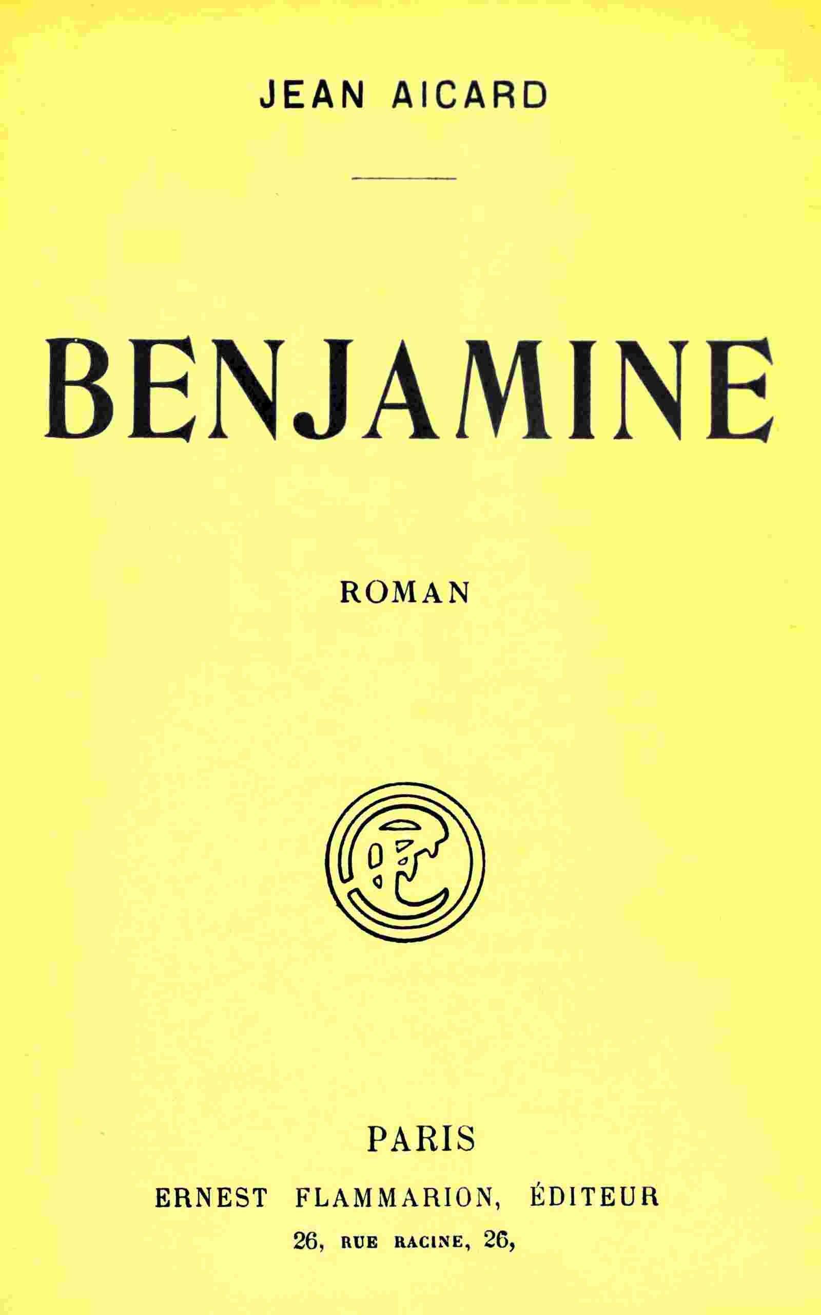 Benjamine cover