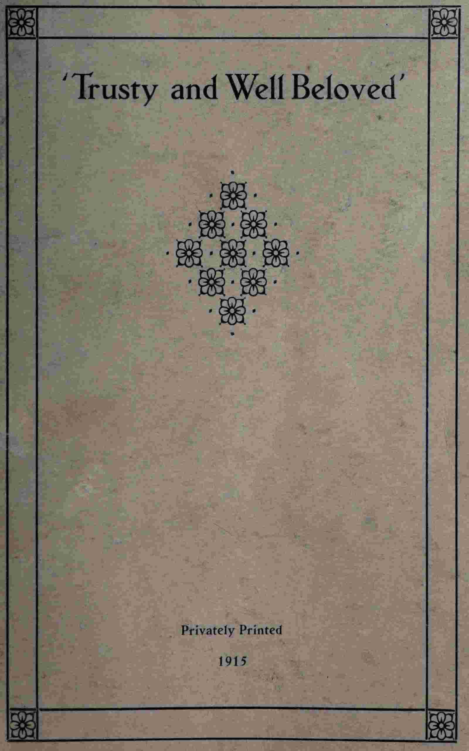 'Trusty and well beloved' cover