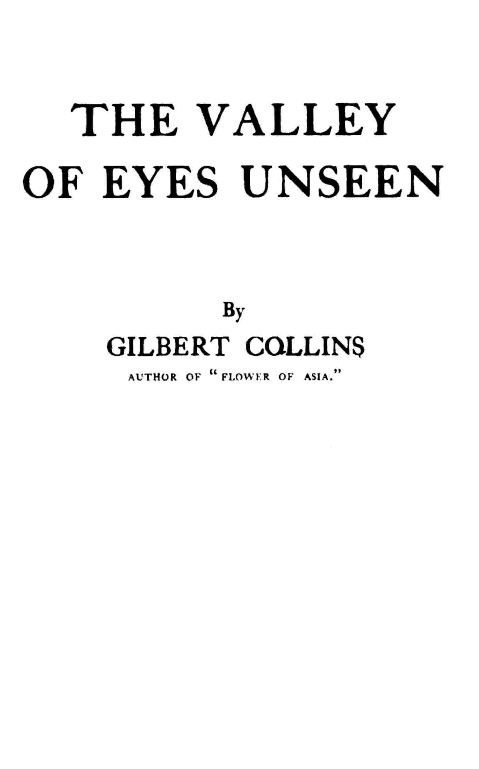 The valley of eyes unseen cover