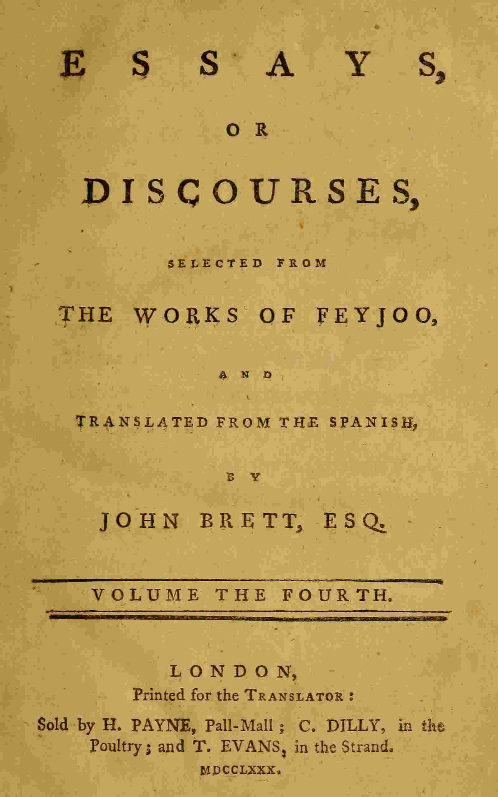 Essays, or discourses, vol. 4 (of 4) cover