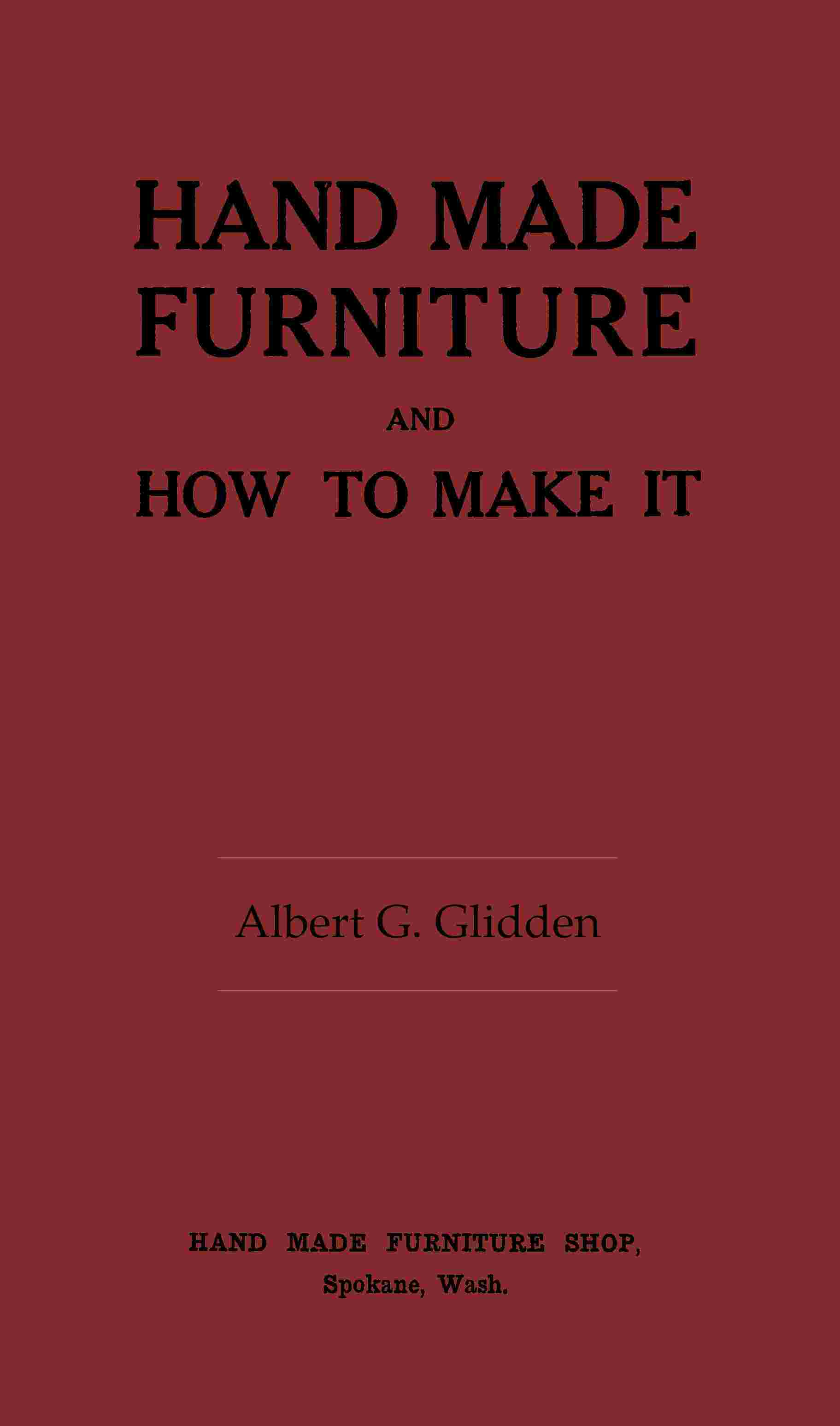 Hand made furniture and how to make it cover