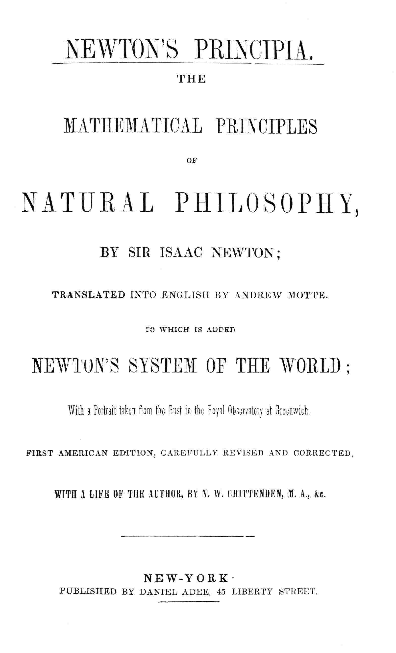 Newton's Principia cover