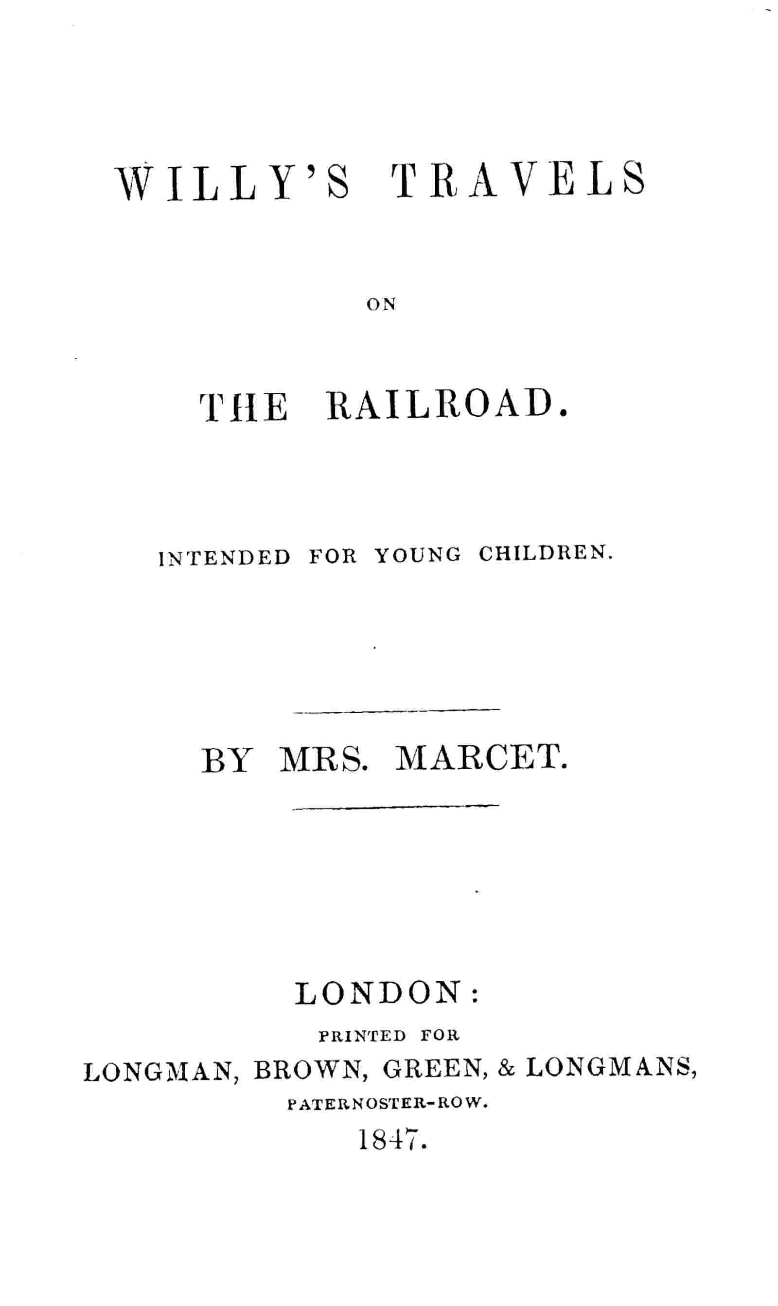 Willy's travels on the railroad cover