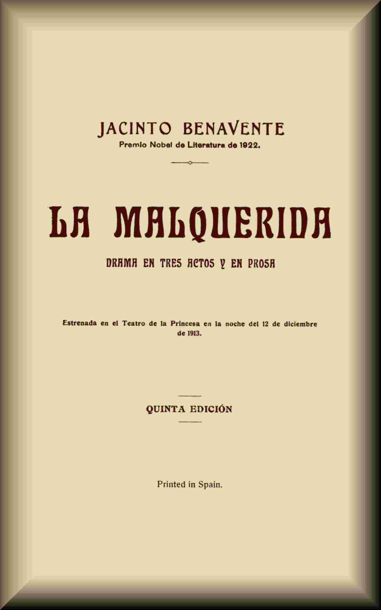 La Malquerida cover