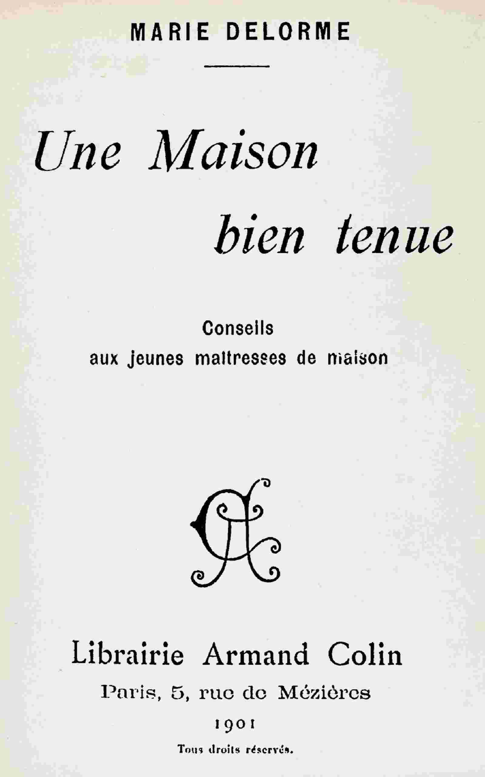 Une maison bien tenue cover