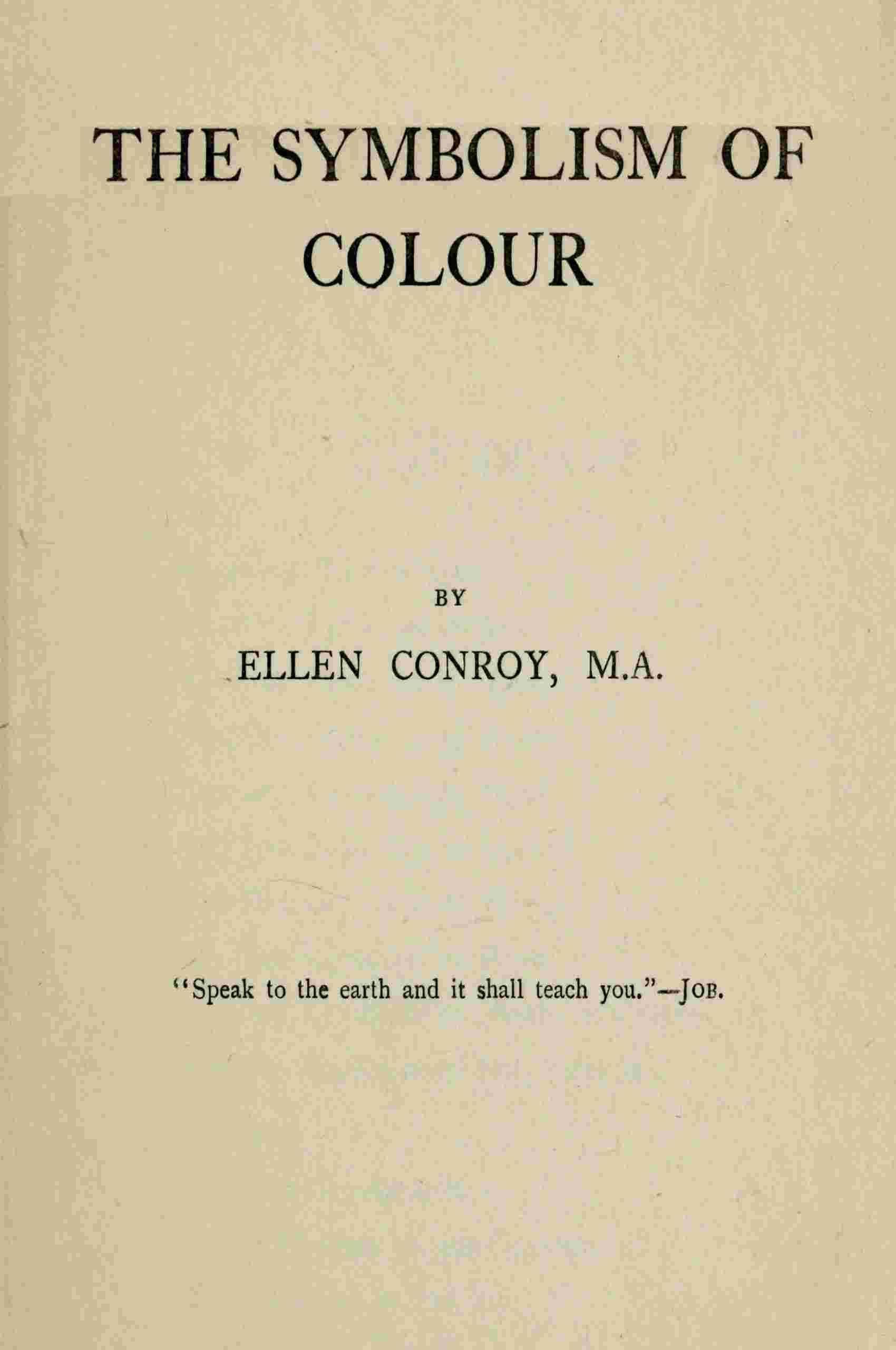 The symbolism of colour cover