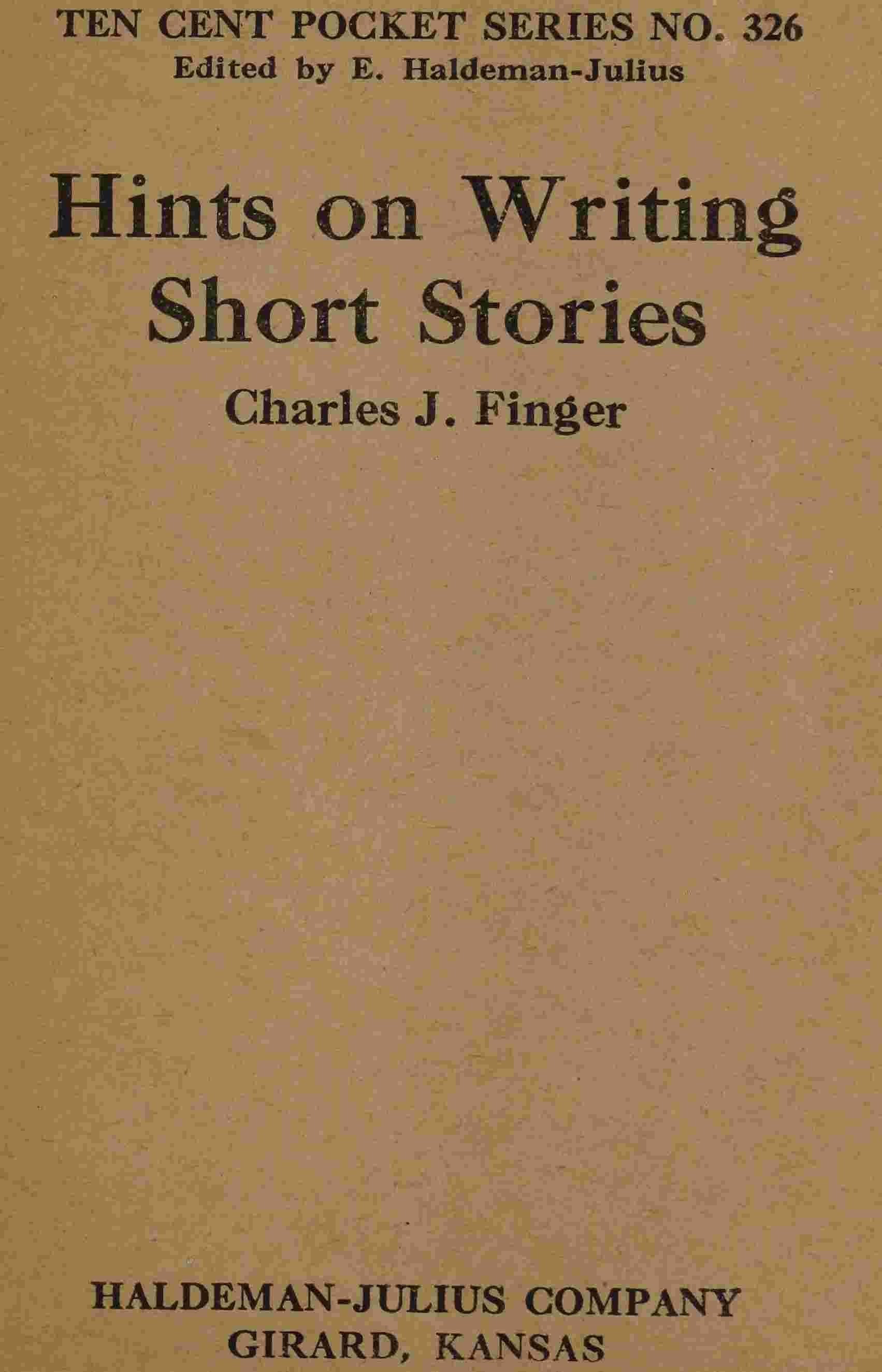 Hints on writing short stories cover