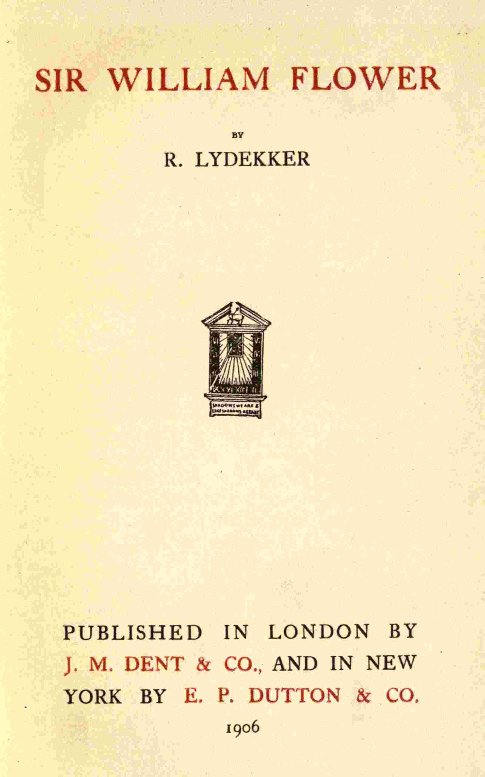 Sir William Flower cover