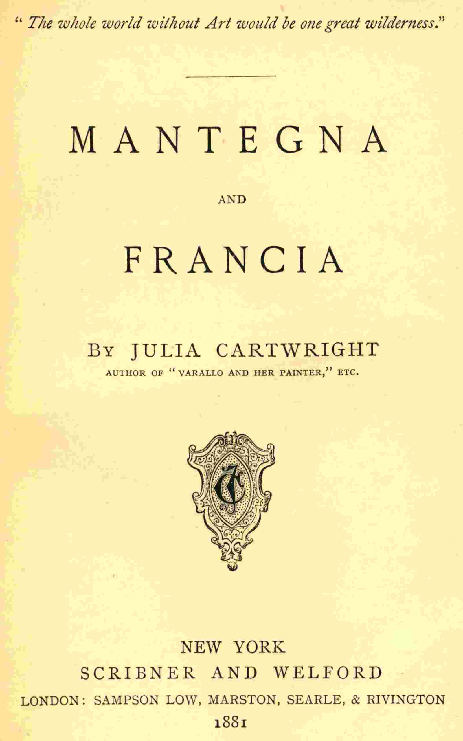 Mantegna and Francia cover