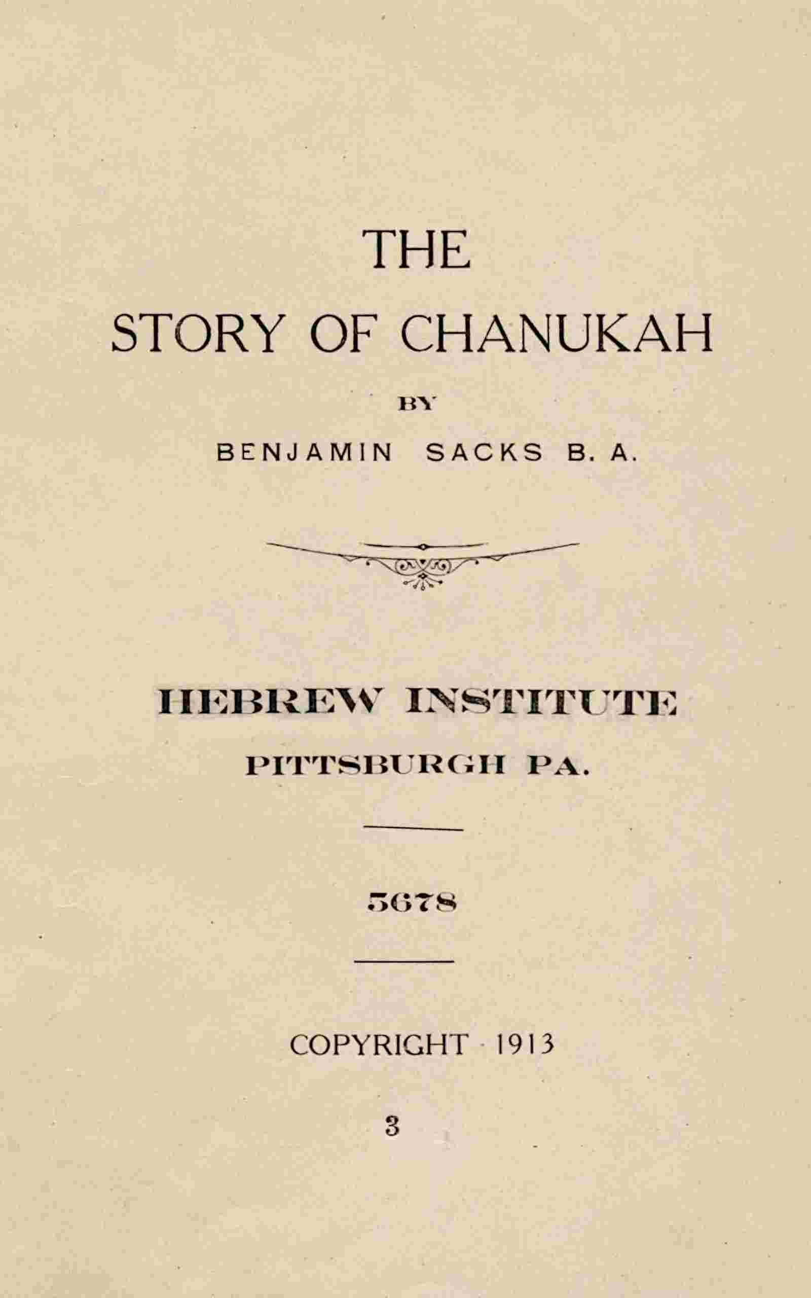 The story of Chanukah cover