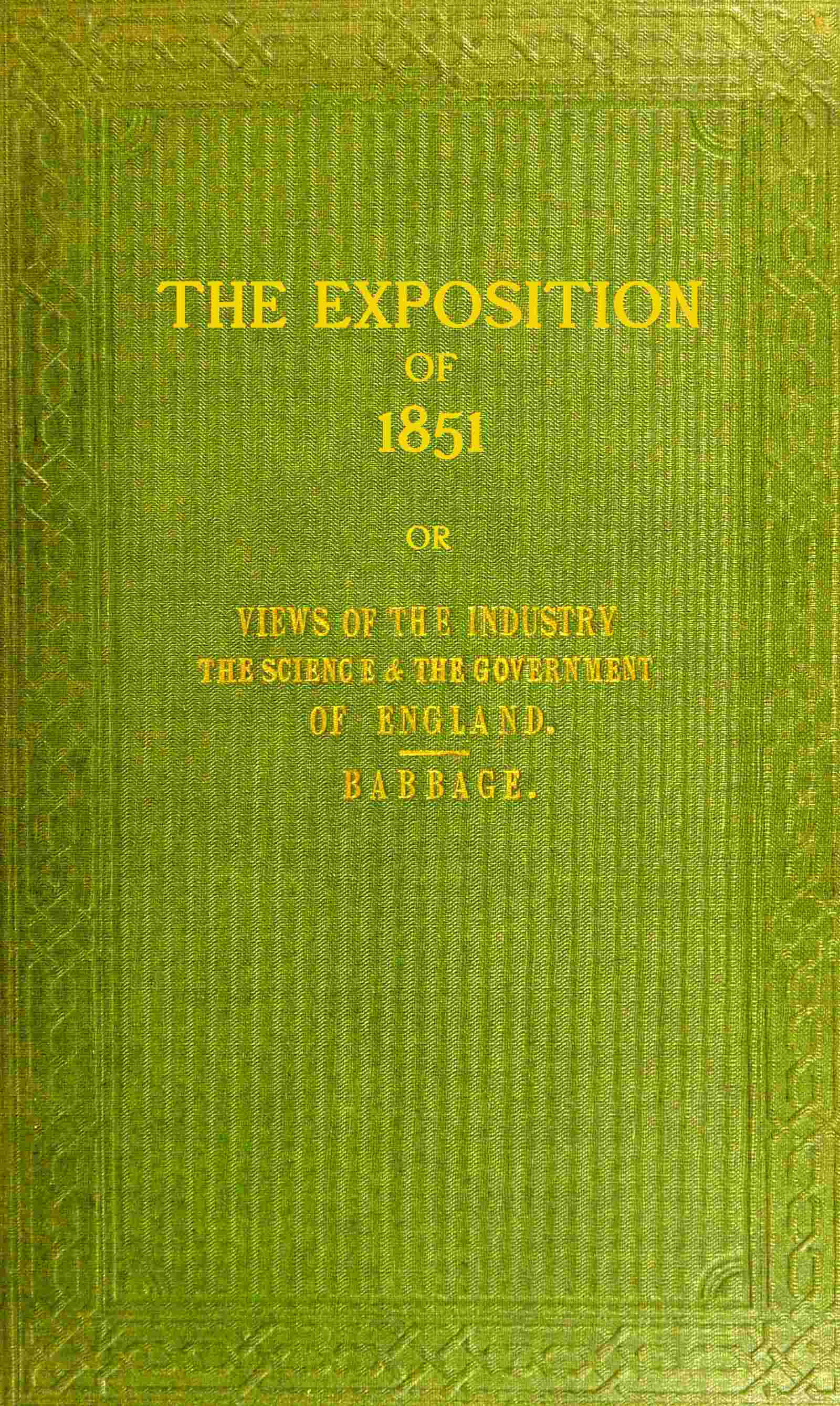 The exposition of 1851 cover
