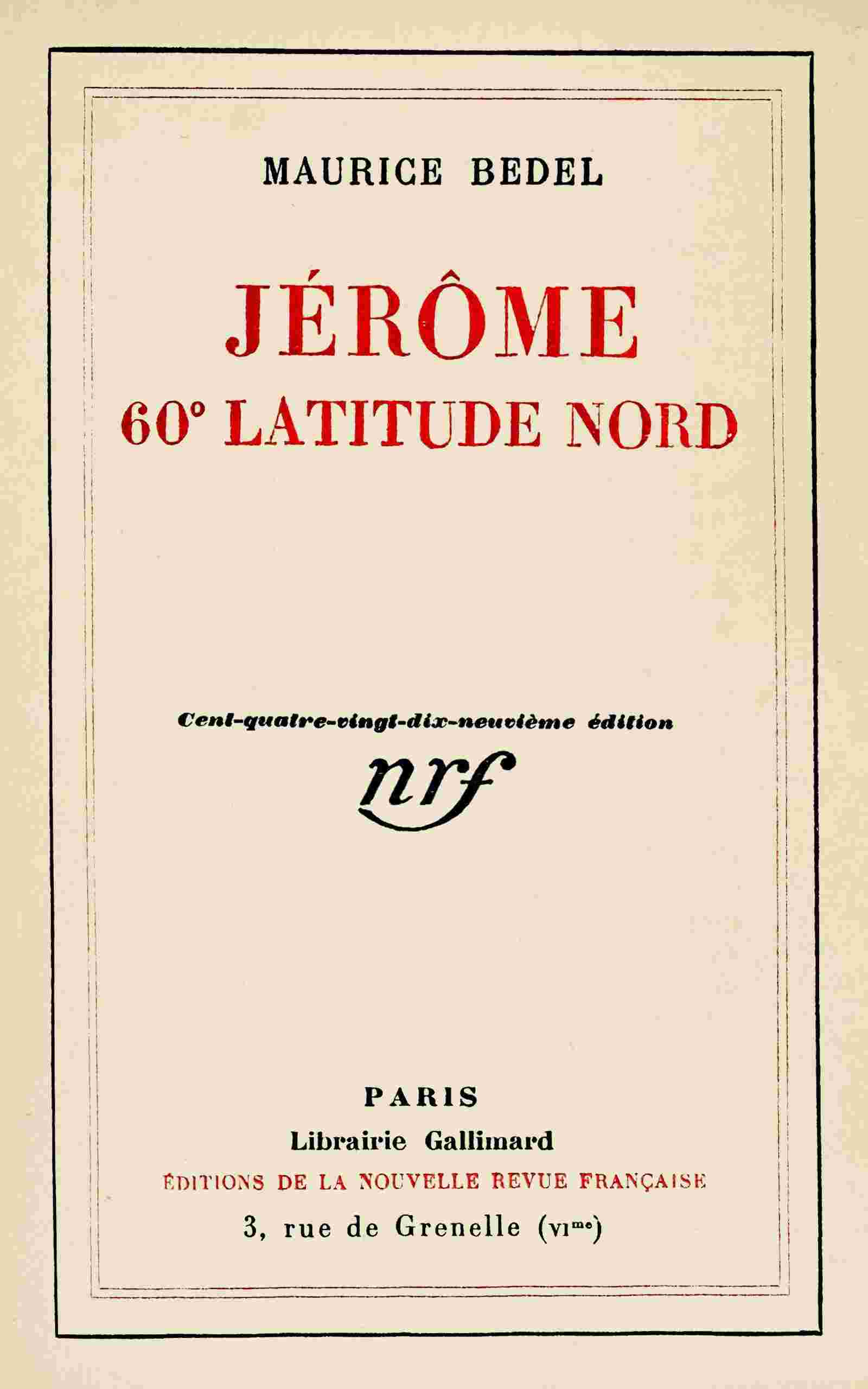 Jérôme 60° latitude nord cover
