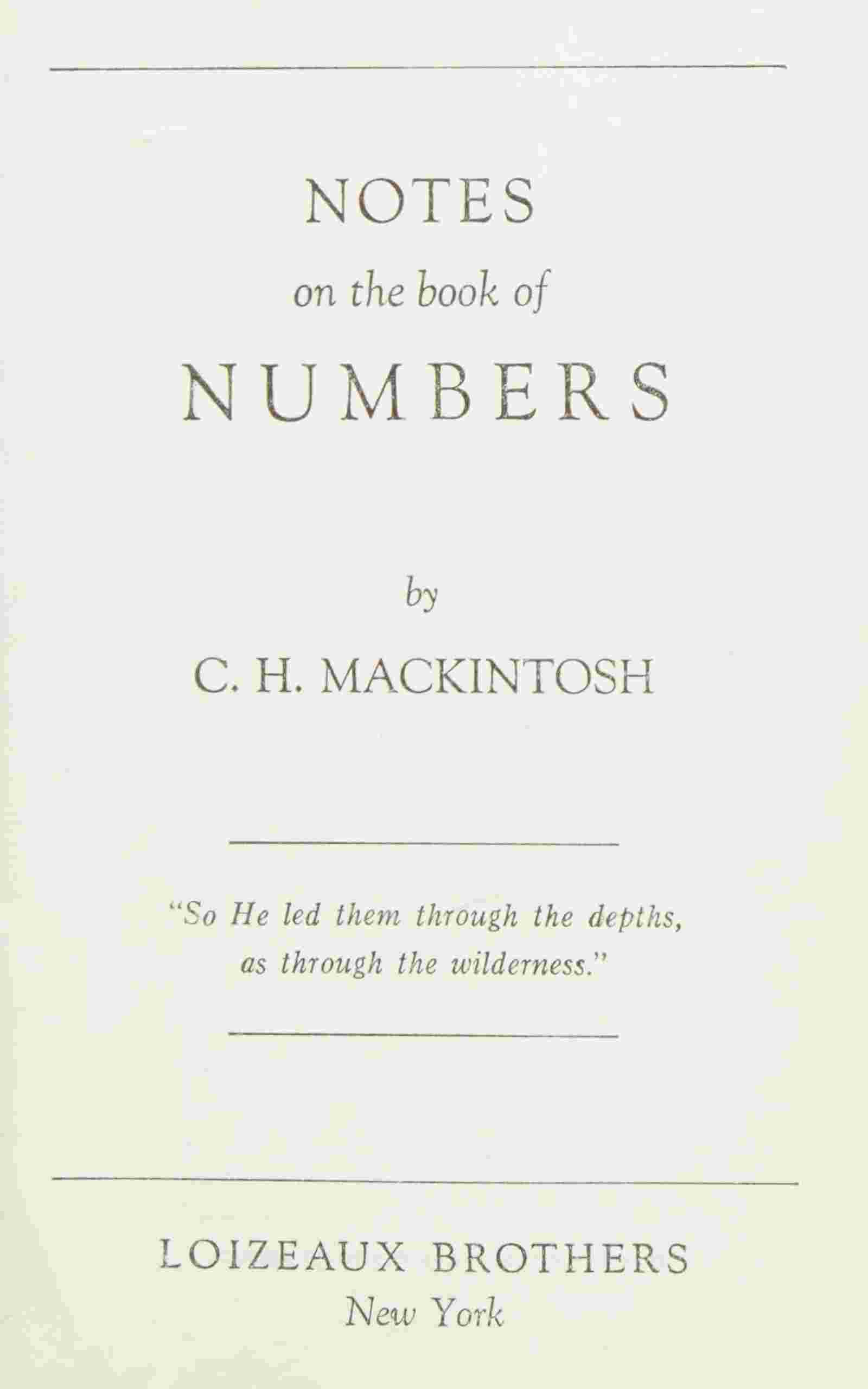 Notes on the book of Numbers cover