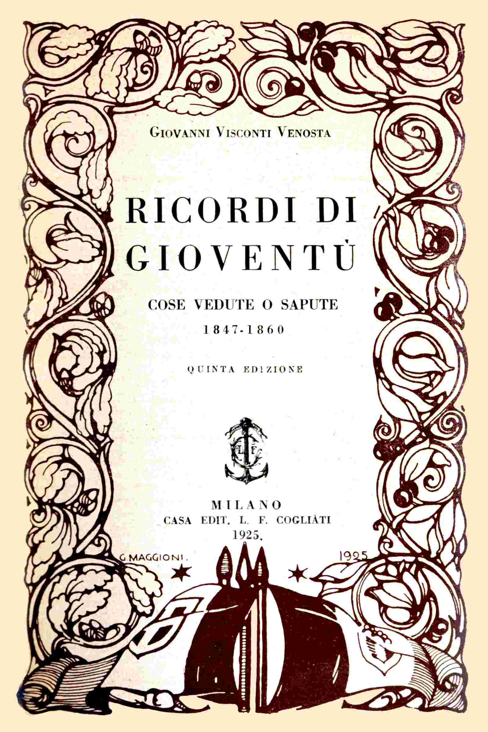 Ricordi di gioventù cover